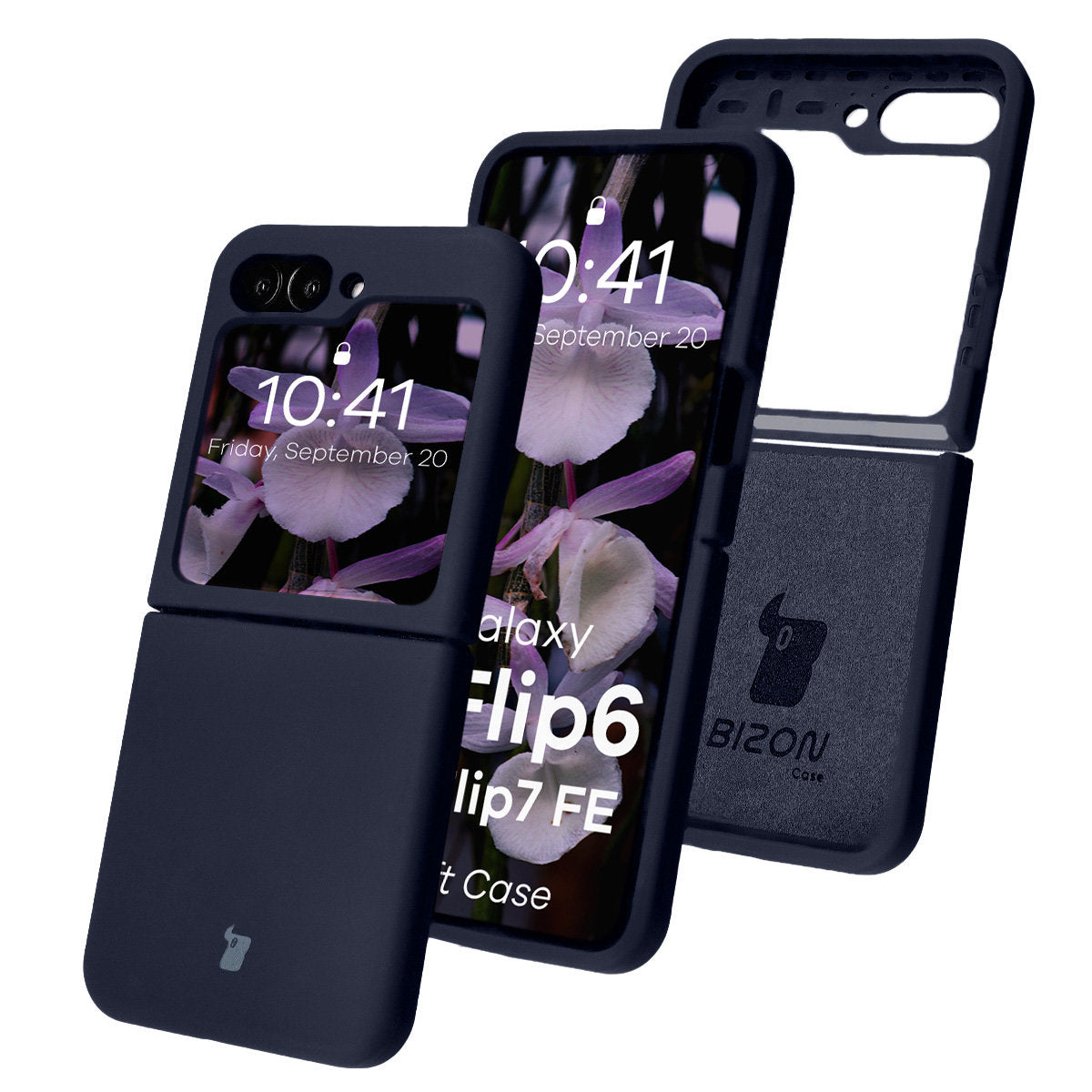 Silikon Handyhülle für Galaxy Z Flip7 FE / Z Flip6, Bizon Soft Case, Dunkelblau