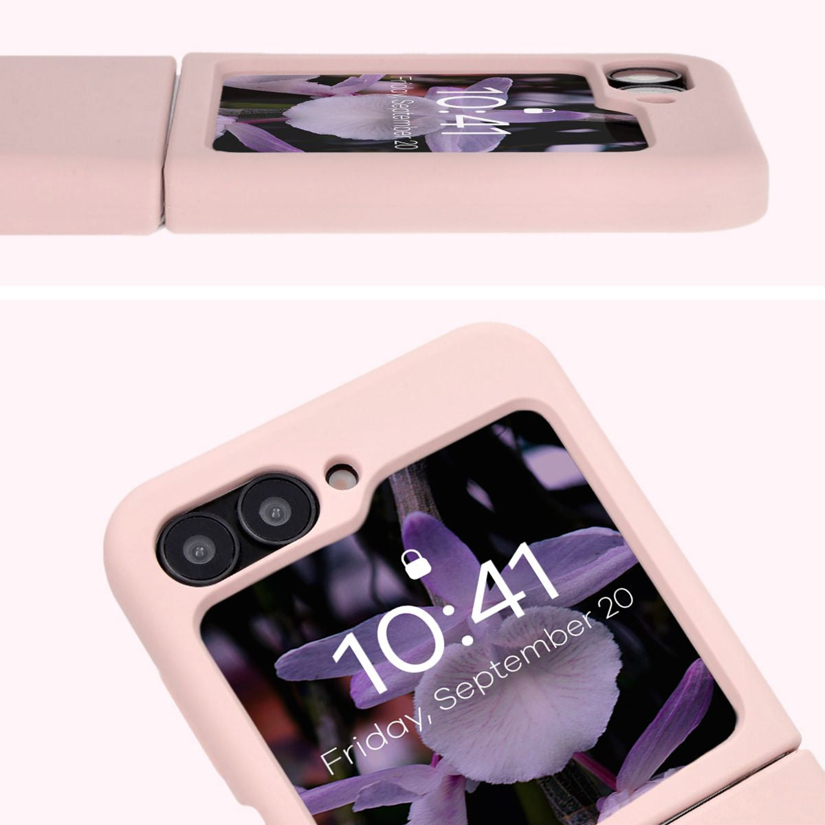 Silikon Handyhülle für Galaxy Z Flip7 FE / Z Flip6, Bizon Soft Case, Hellrosa