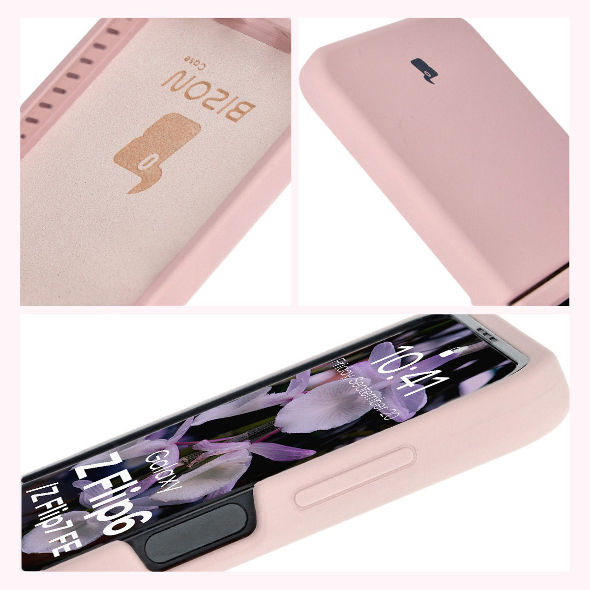 Silikon Handyhülle für Galaxy Z Flip7 FE / Z Flip6, Bizon Soft Case, Hellrosa