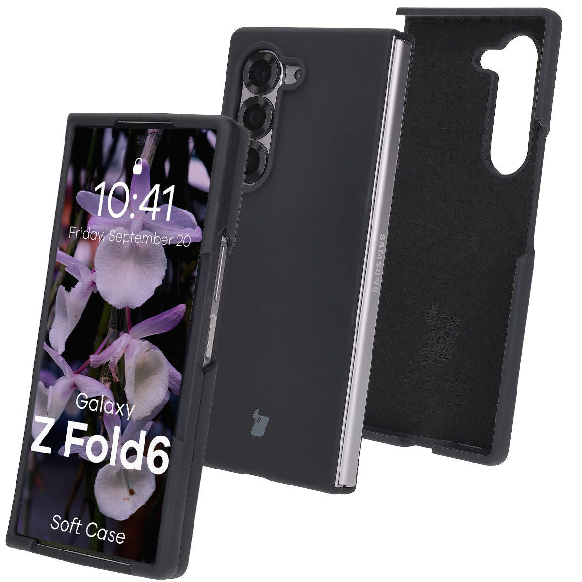 Silikon Handyhülle für Galaxy Z Fold6, Bizon Soft Case, Schwarz