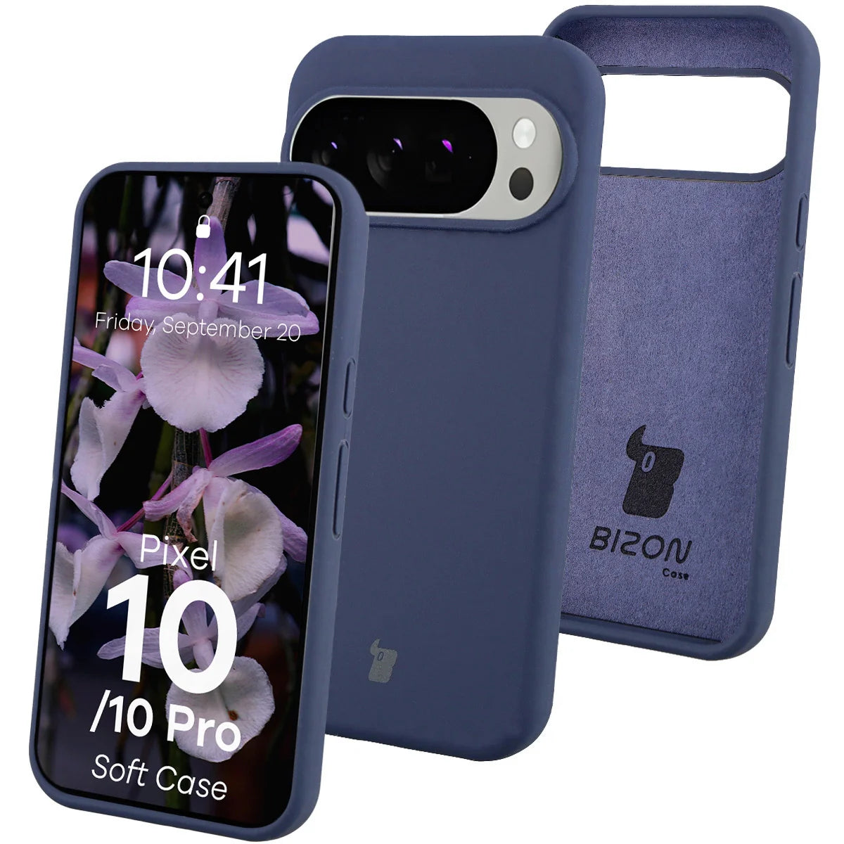 Silikon Handyhülle für Google Pixel 10 / 10 Pro, Bizon Soft Case, Dunkelblau