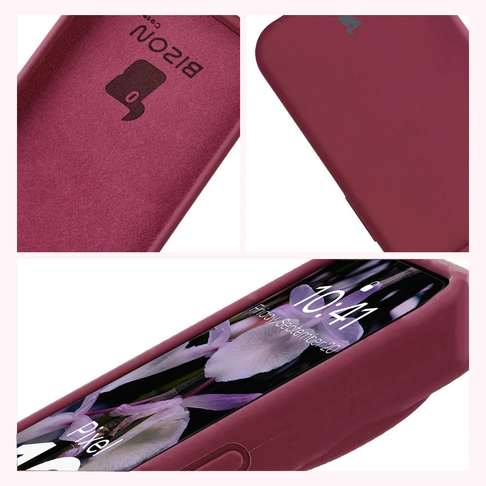 Silikon Handyhülle für Google Pixel 10 / 10 Pro, Bizon Soft Case, Pflaumenfarbe