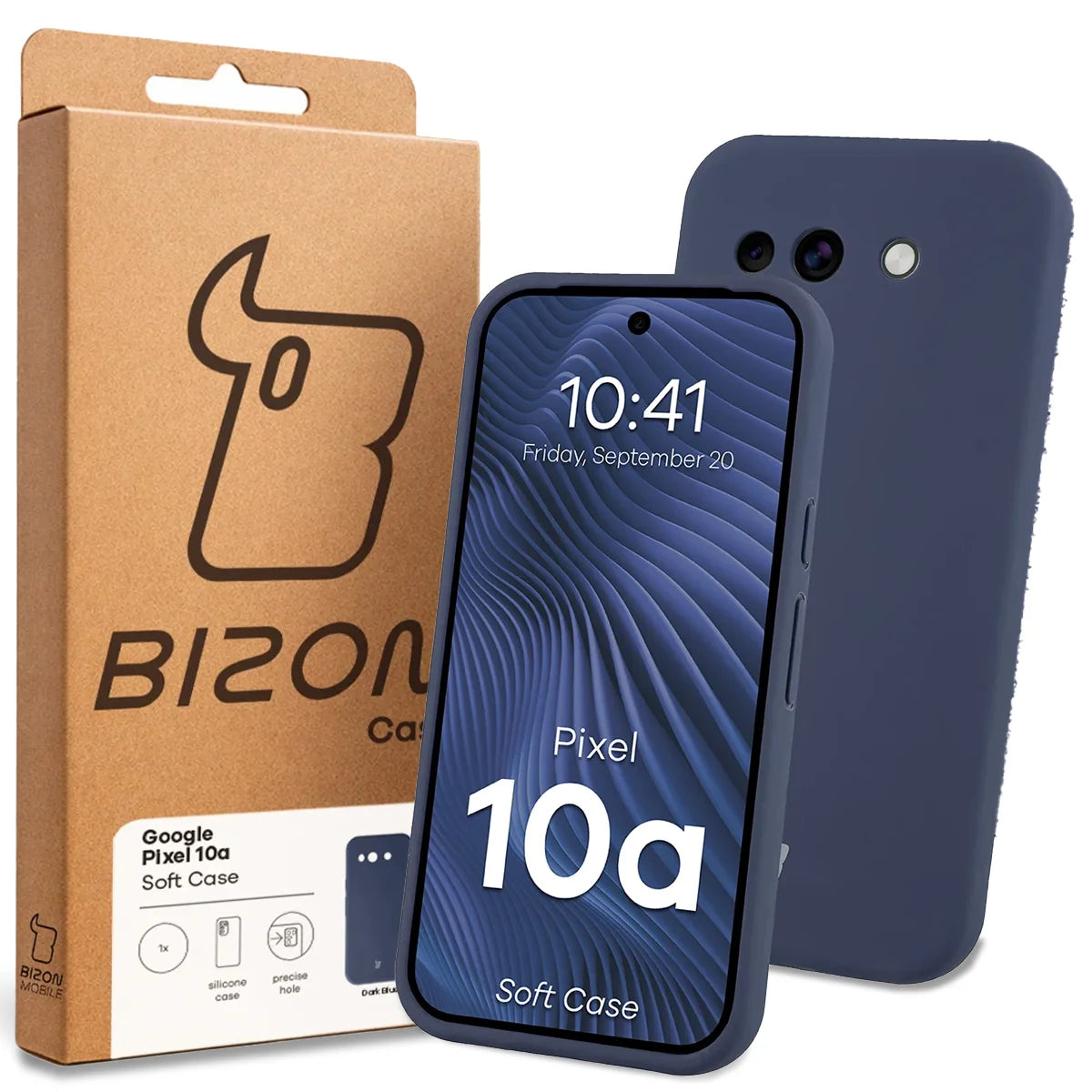 Silikon Handyhülle für Google Pixel 10a, Bizon Soft Case, Dunkelblau
