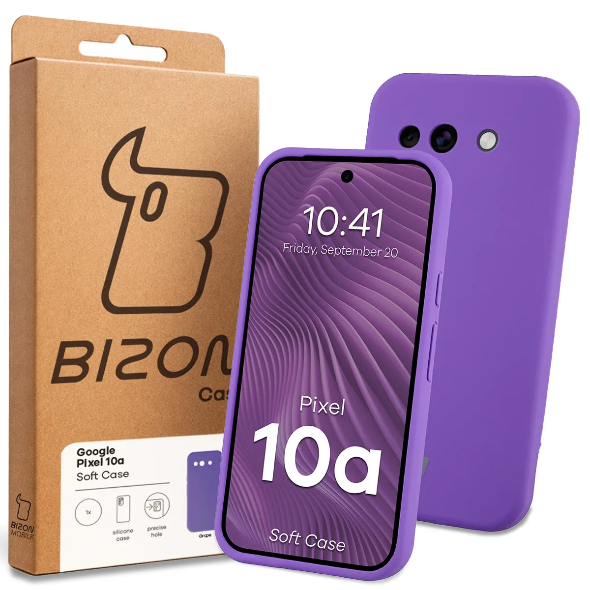 Silikon Handyhülle für Google Pixel 10a, Bizon Soft Case, Violett