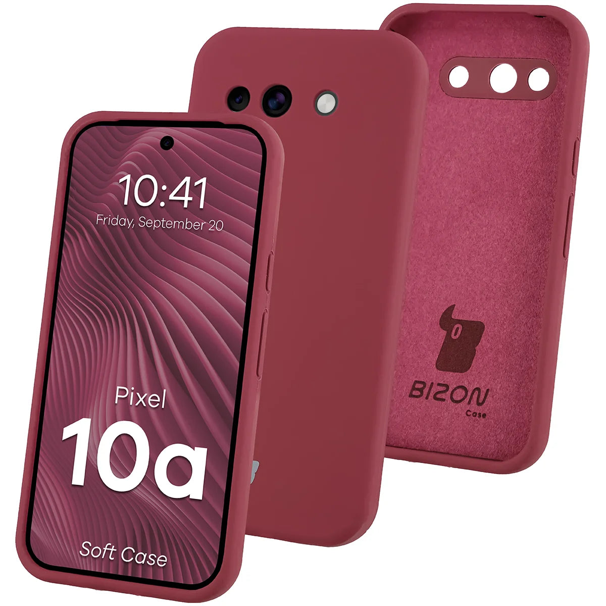 Silikon Handyhülle für Google Pixel 10a, Bizon Soft Case, Pflaumenfarbe