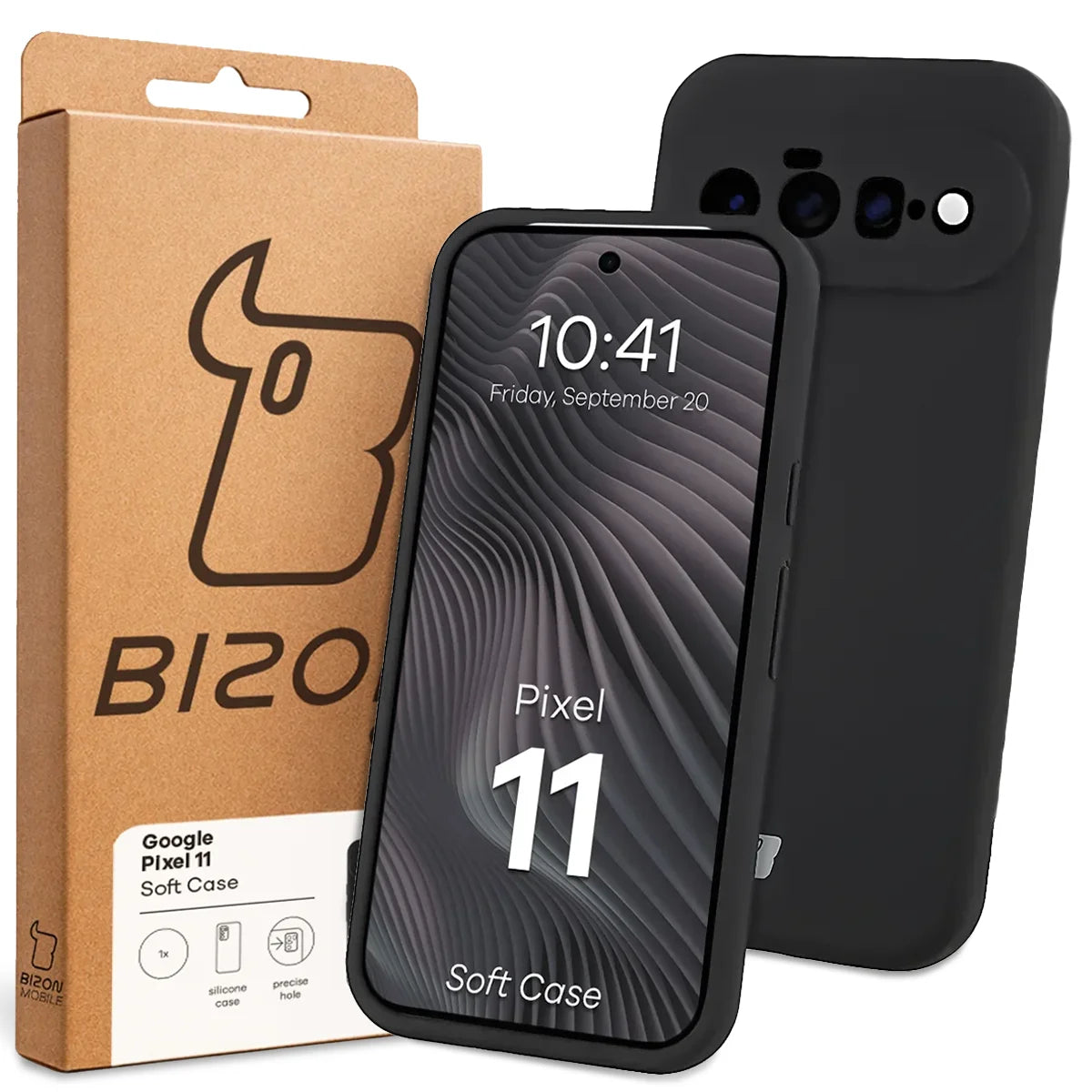 Silikon Handyhülle für Google Pixel 11, Bizon Soft Case, Schwarz