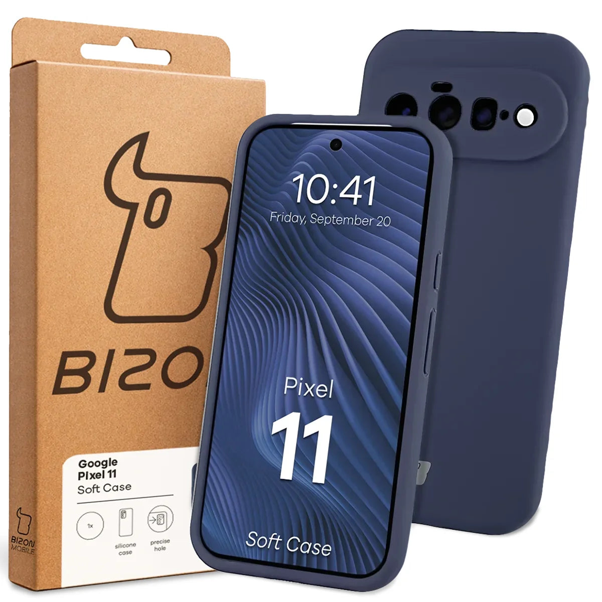 Silikon Handyhülle für Google Pixel 11, Bizon Soft Case, Dunkelblau