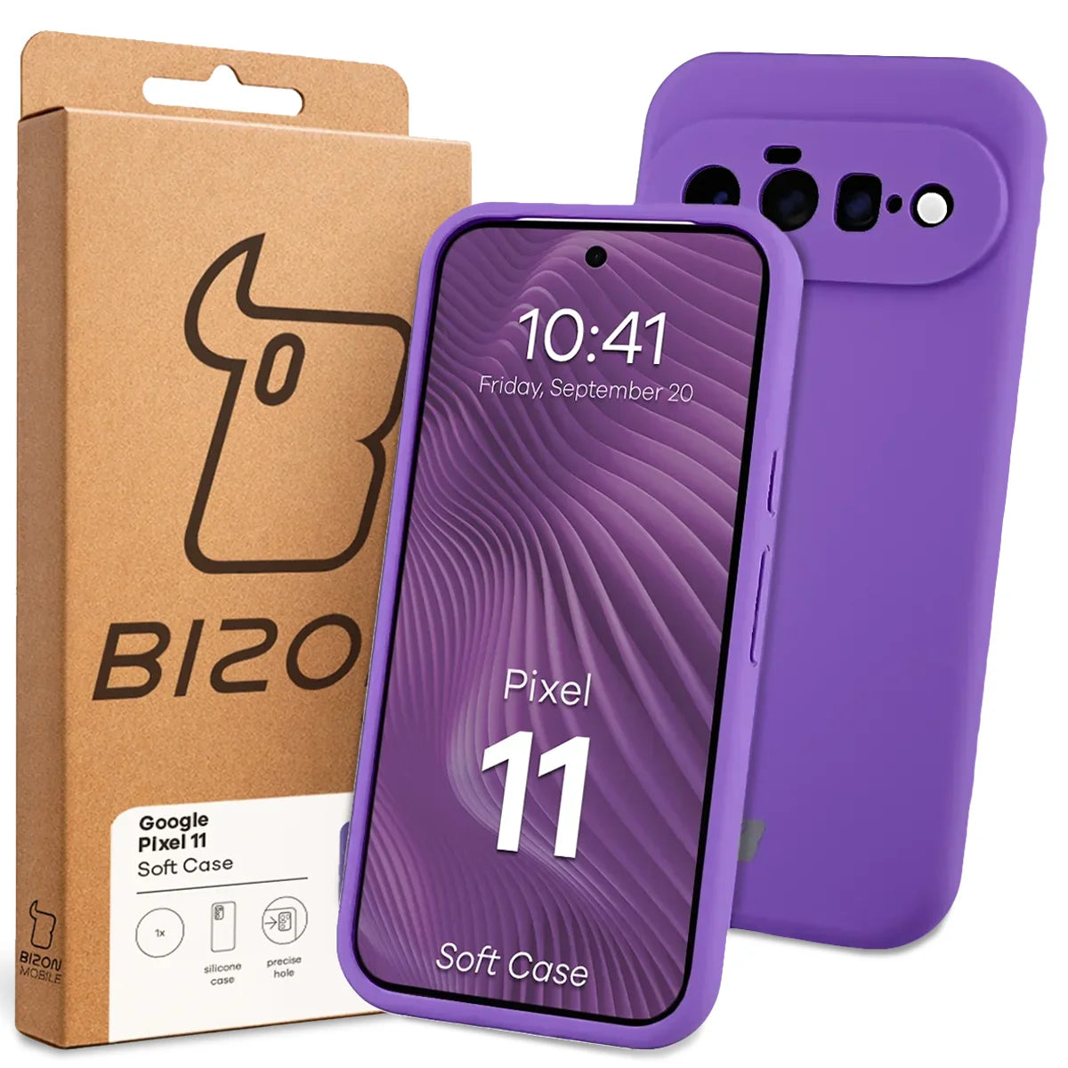 Silikon Handyhülle für Google Pixel 11, Bizon Soft Case, Violett