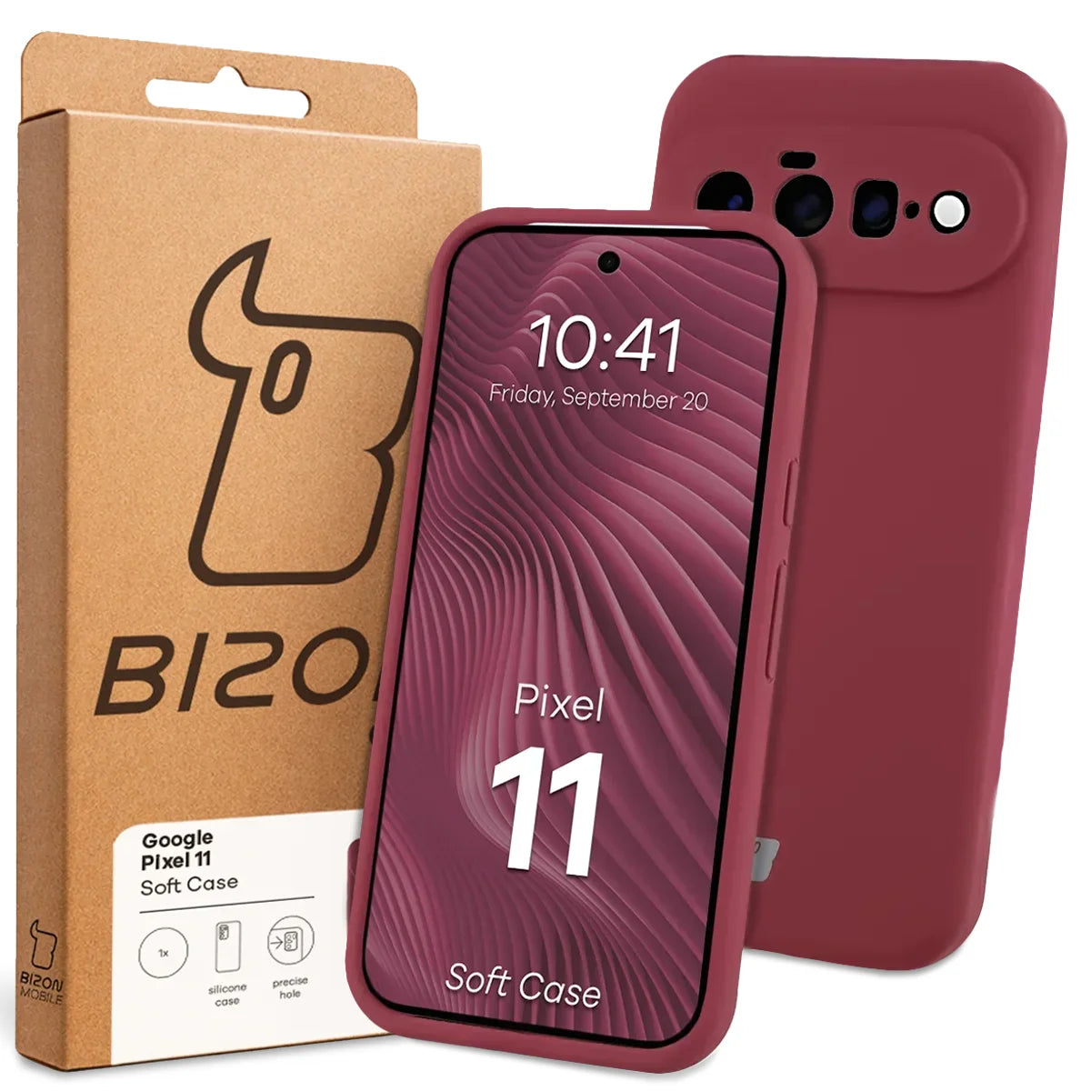 Silikon Handyhülle für Google Pixel 11, Bizon Soft Case, Pflaumenfarbe