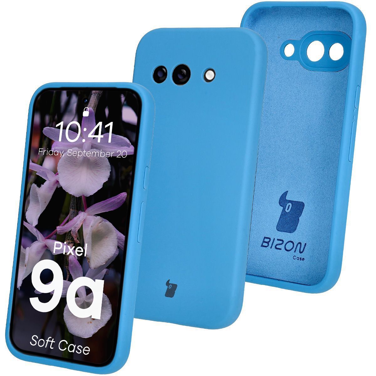 Silikon Handyhülle für Google Pixel 9a, Bizon Soft Case, Blau