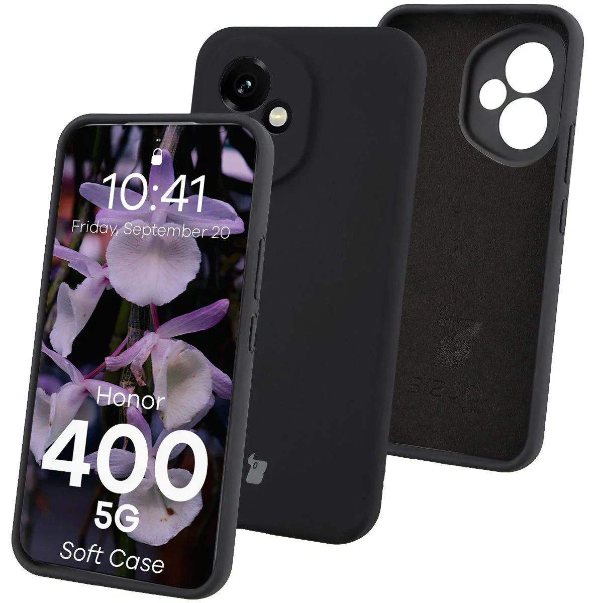 Silikon Handyhülle für Honor 400, Bizon Soft Case, Schwarz