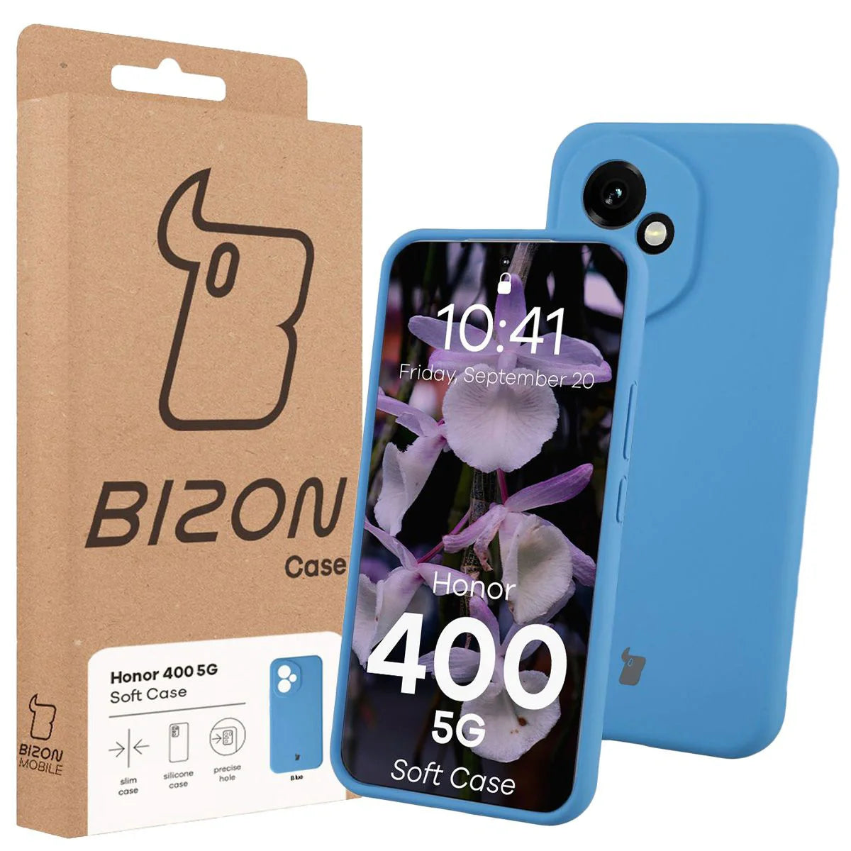 Silikon Handyhülle für Honor 400, Bizon Soft Case, Blau