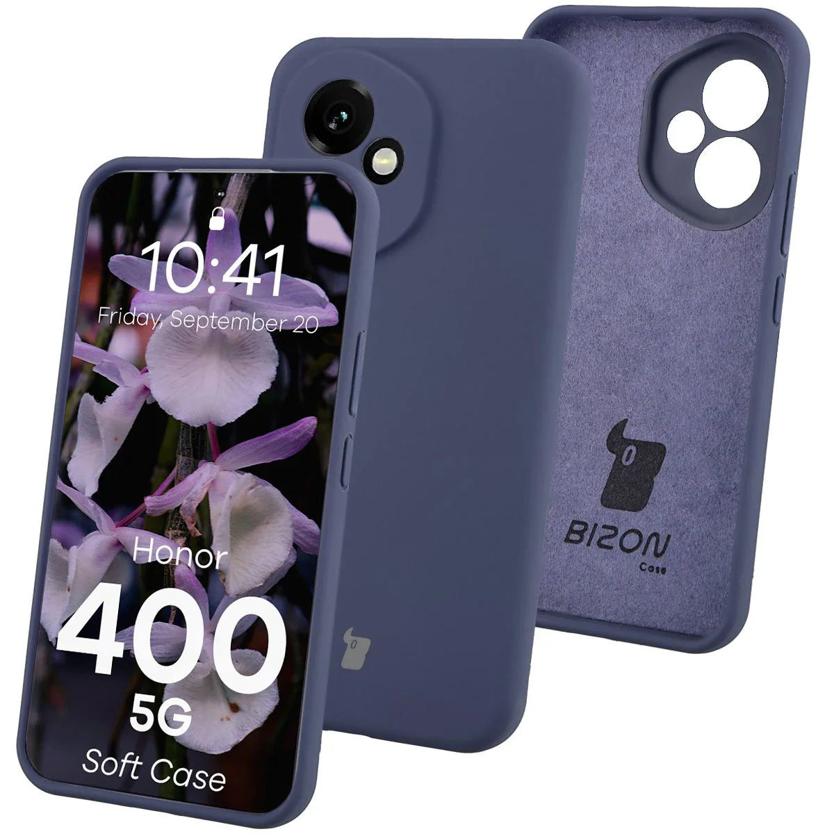 Silikon Handyhülle für Honor 400, Bizon Soft Case, Dunkelblau