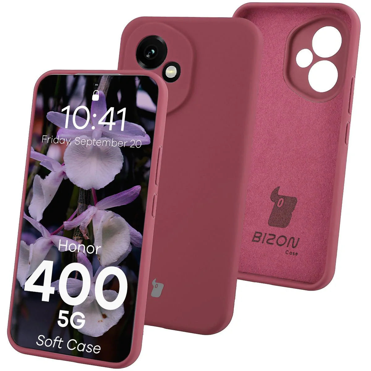 Silikon Handyhülle für Honor 400, Bizon Soft Case, Pflaumenfarbe