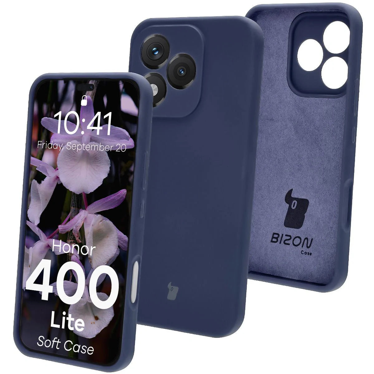 Silikon Handyhülle für Honor 400 Lite, Bizon Soft Case, Dunkelblau