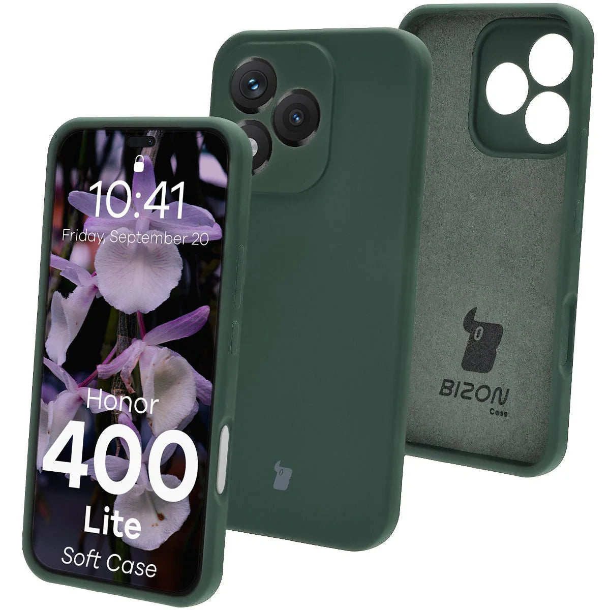 Silikon Handyhülle für Honor 400 Lite, Bizon Soft Case, Dunkelgrün