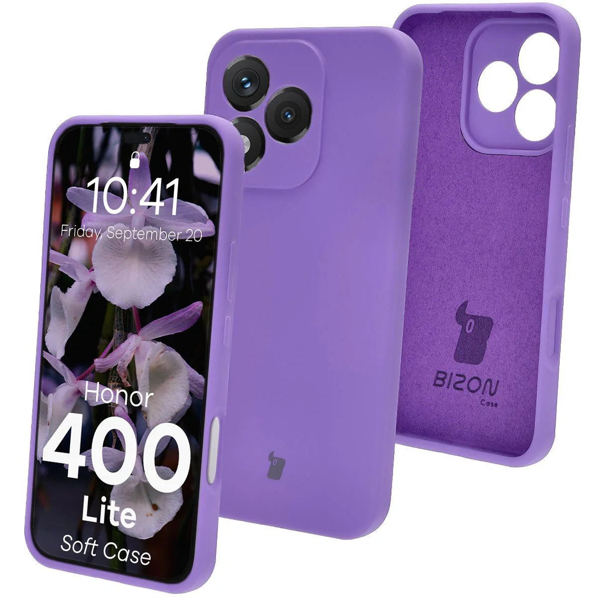 Silikon Handyhülle für Honor 400 Lite, Bizon Soft Case, Violett