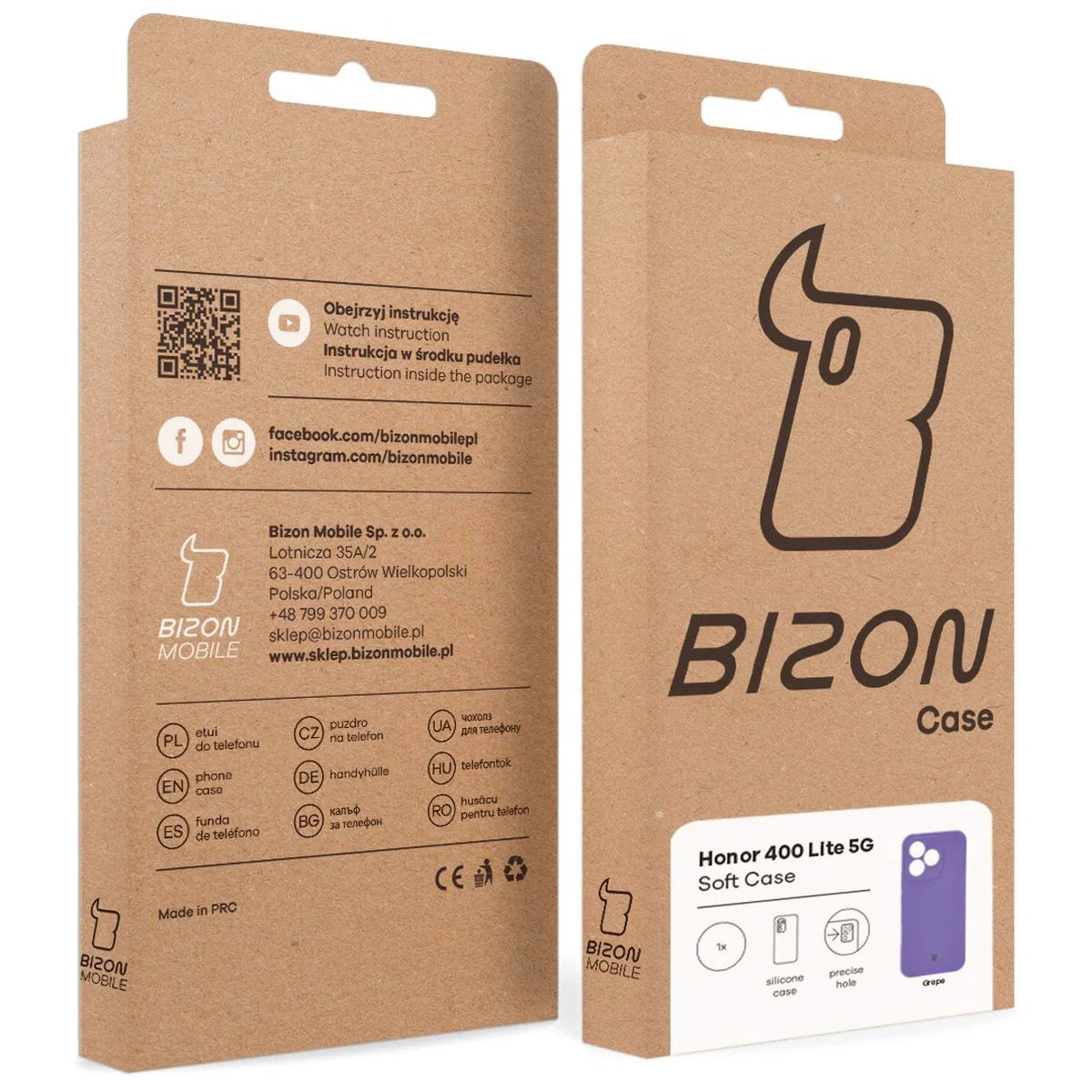 Silikon Handyhülle für Honor 400 Lite, Bizon Soft Case, Violett
