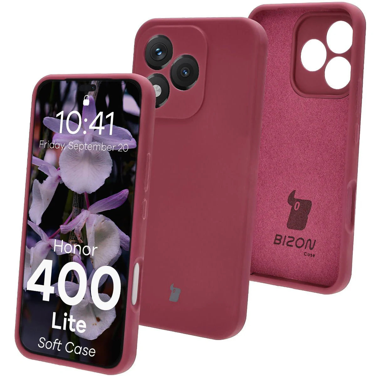 Silikon Handyhülle für Honor 400 Lite, Bizon Soft Case, Pflaumenfarbe