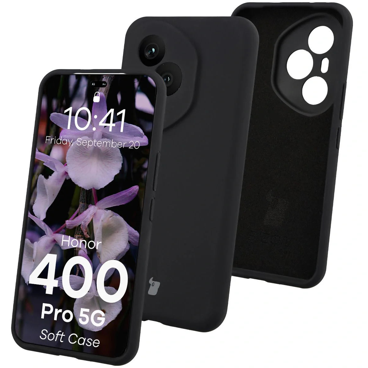 Silikon Handyhülle für Honor 400 Pro, Bizon Soft Case, Schwarz