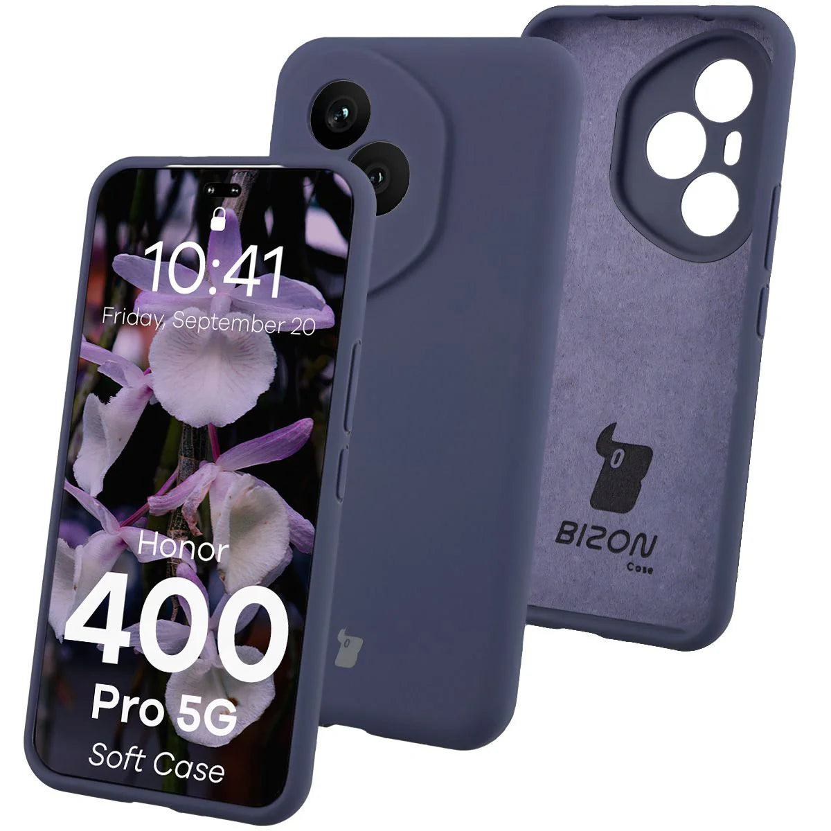 Silikon Handyhülle für Honor 400 Pro, Bizon Soft Case, Dunkelblau