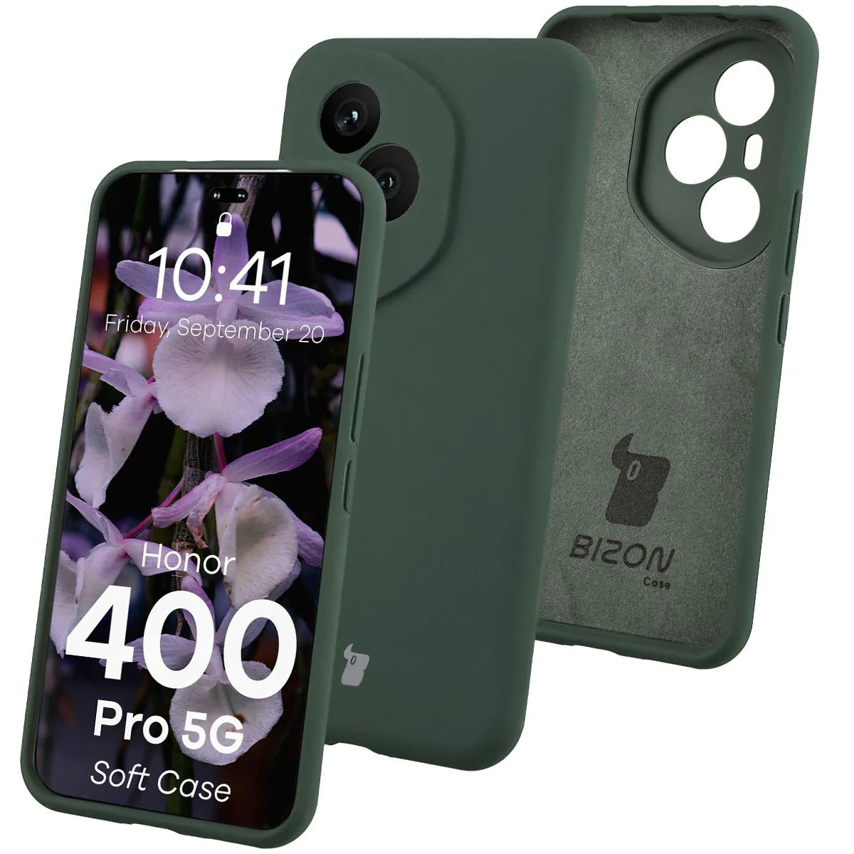 Silikon Handyhülle für Honor 400 Pro, Bizon Soft Case, Dunkelgrün