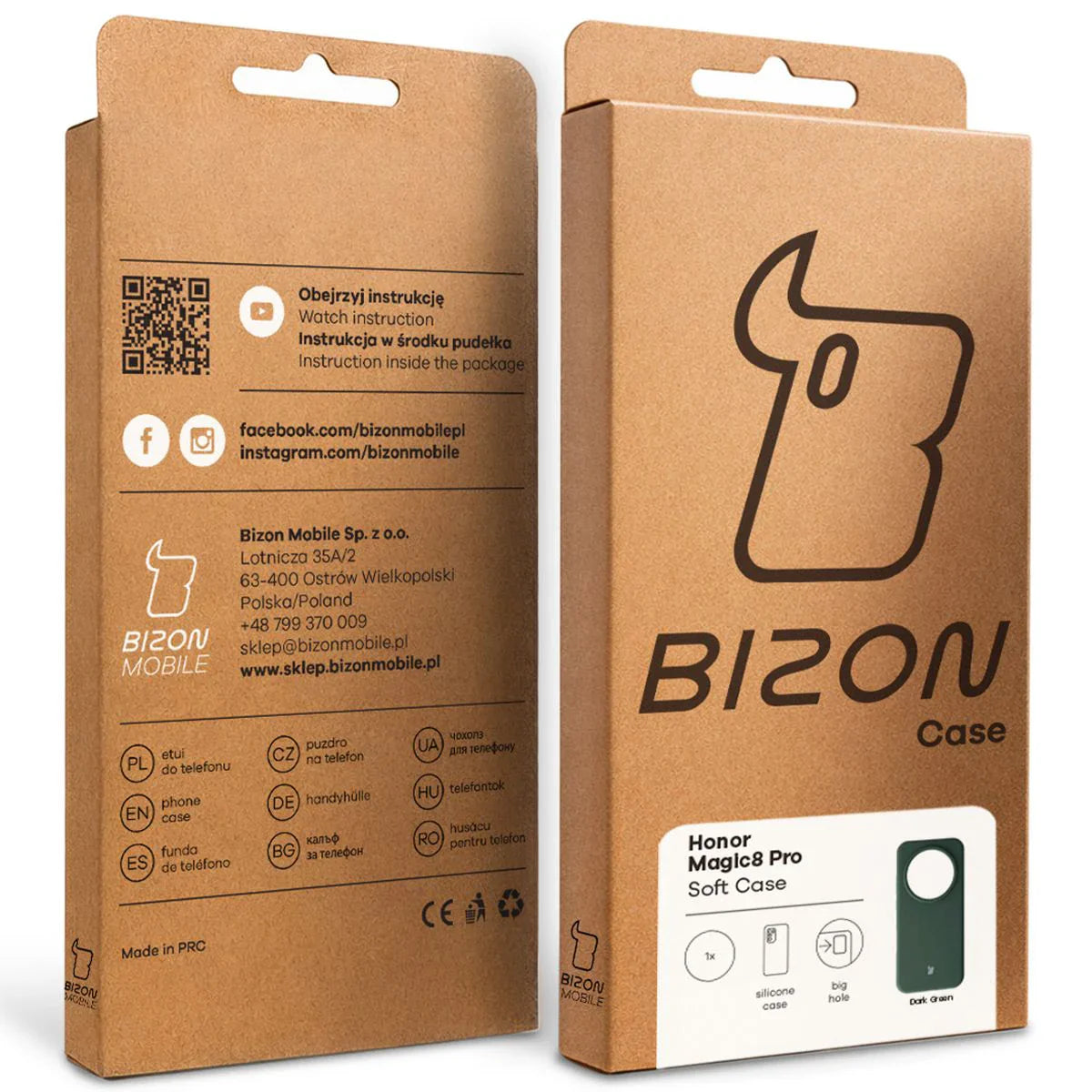 Silikon Handyhülle für Honor Magic8 Pro, Bizon Soft Case, Dunkelgrün