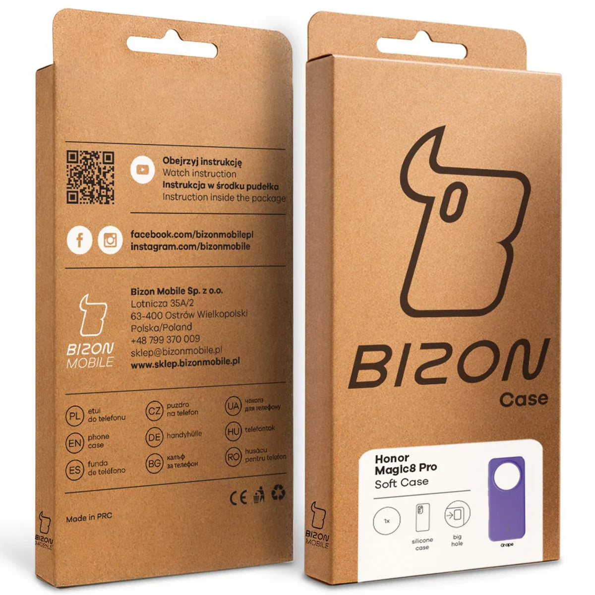 Silikon Handyhülle für Honor Magic8 Pro, Bizon Soft Case, Violett