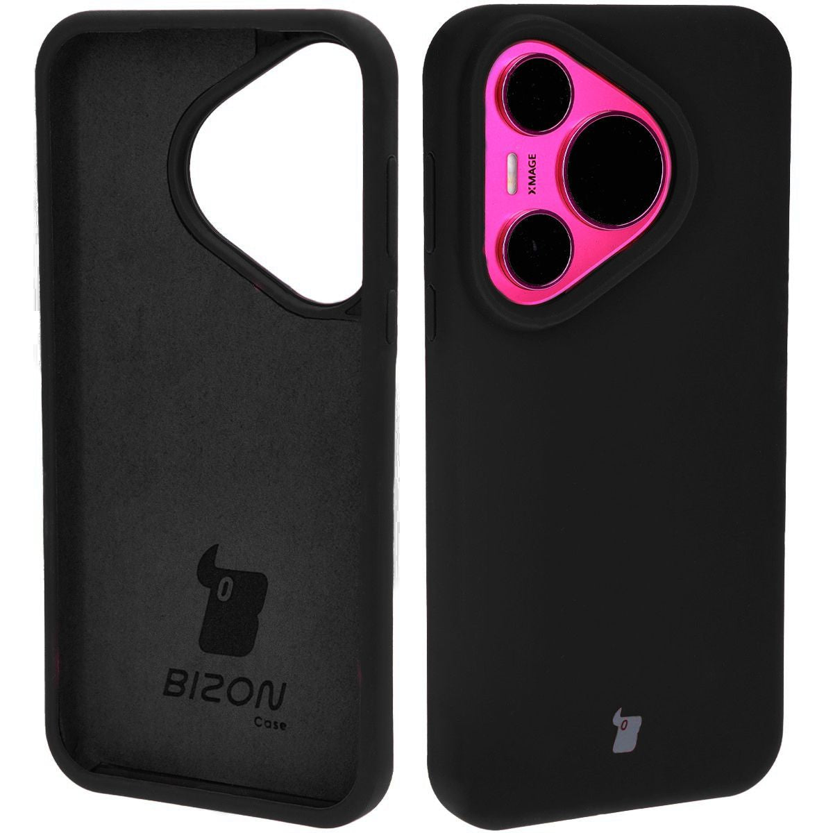 Silikon Handyhülle für Huawei Pura 70, Bizon Soft Case, Schwarz