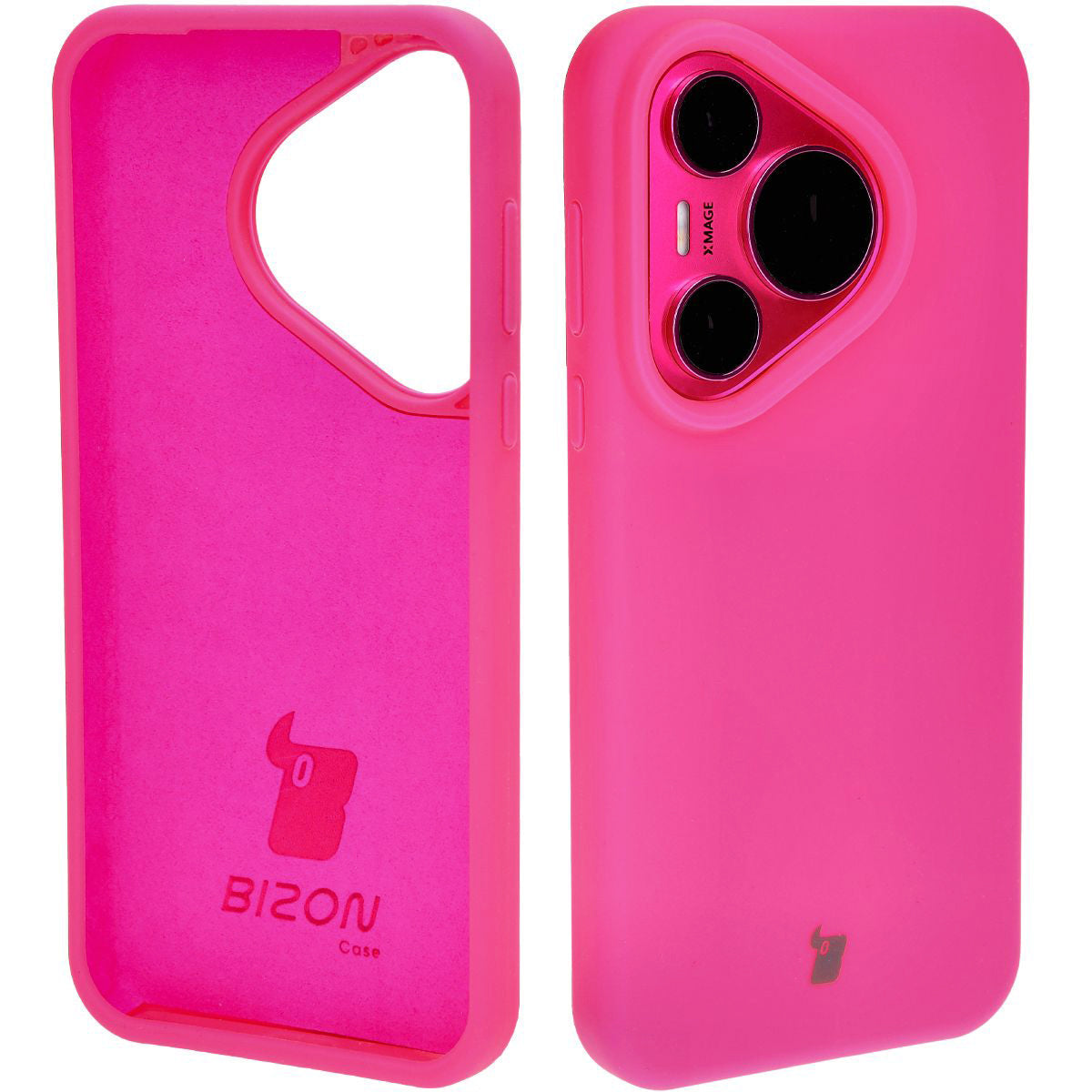 Silikon Handyhülle für Huawei Pura 70, Bizon Soft Case, Neon-Pink