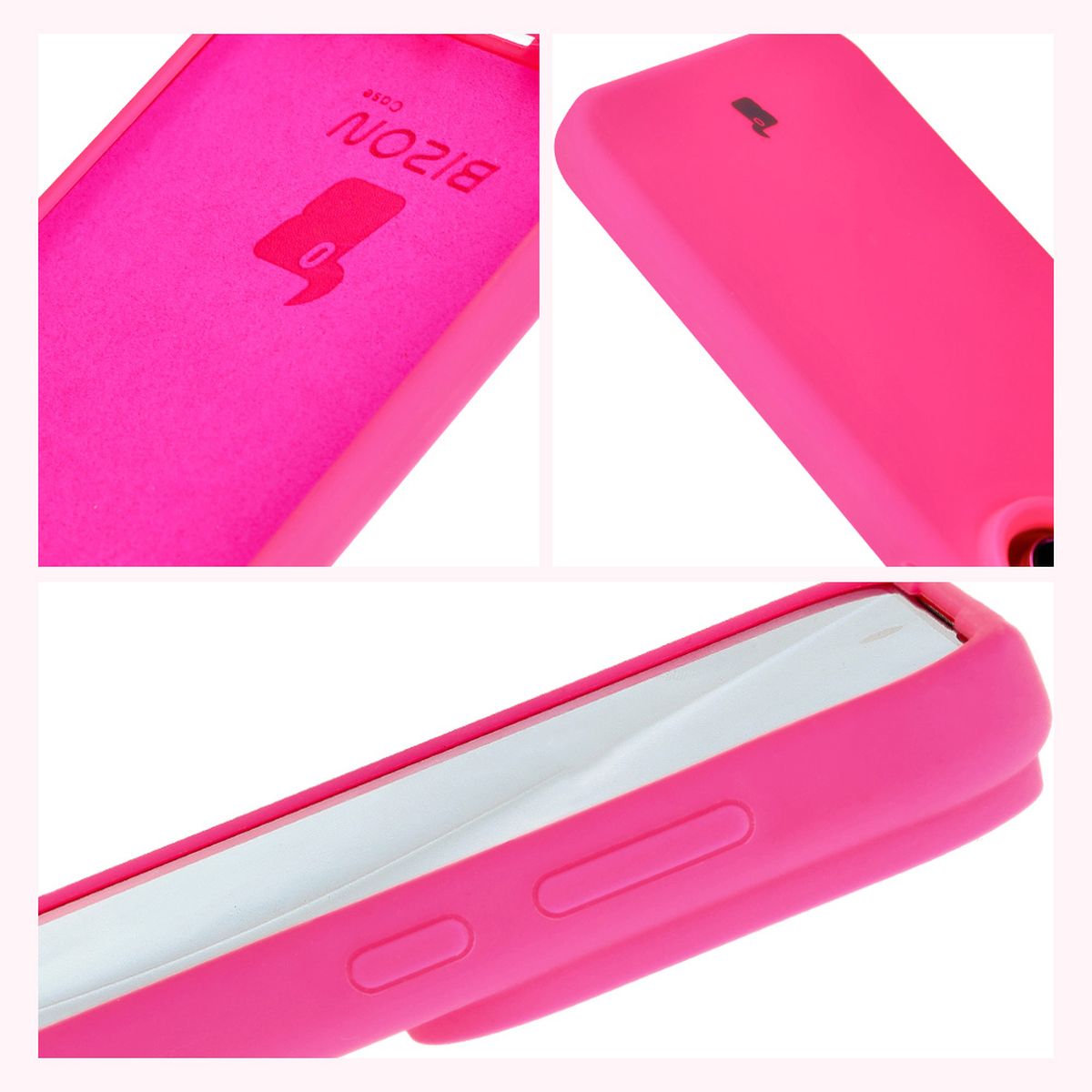 Silikon Handyhülle für Huawei Pura 70, Bizon Soft Case, Neon-Pink