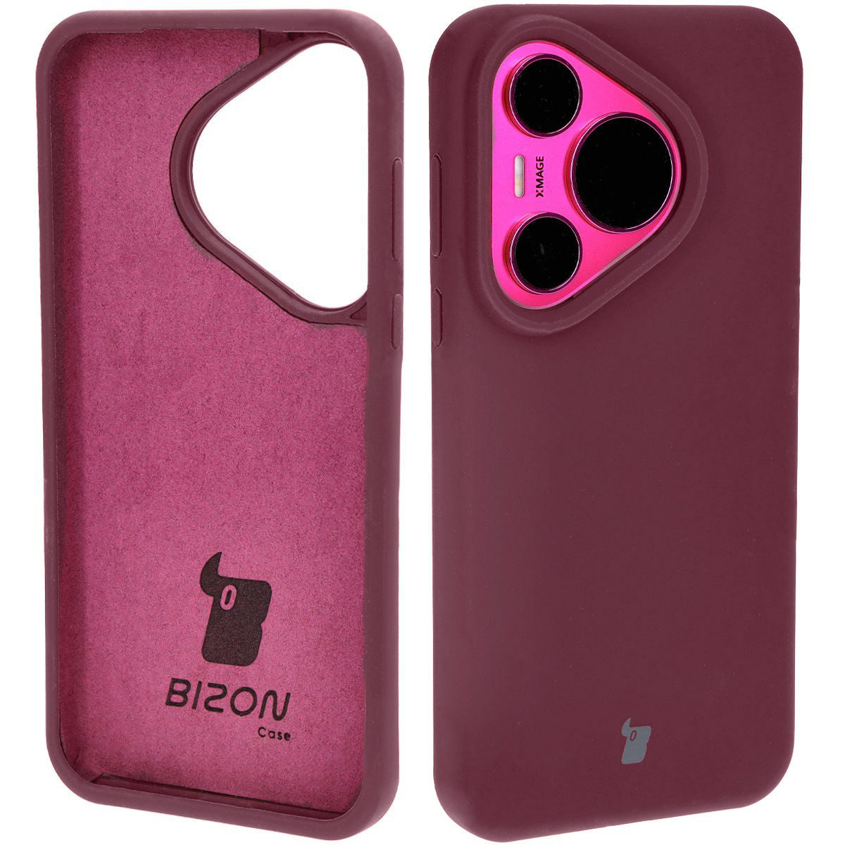 Silikon Handyhülle für Huawei Pura 70, Bizon Soft Case, Pflaumenfarbe