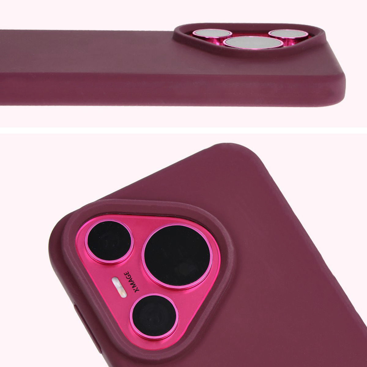 Silikon Handyhülle für Huawei Pura 70, Bizon Soft Case, Pflaumenfarbe