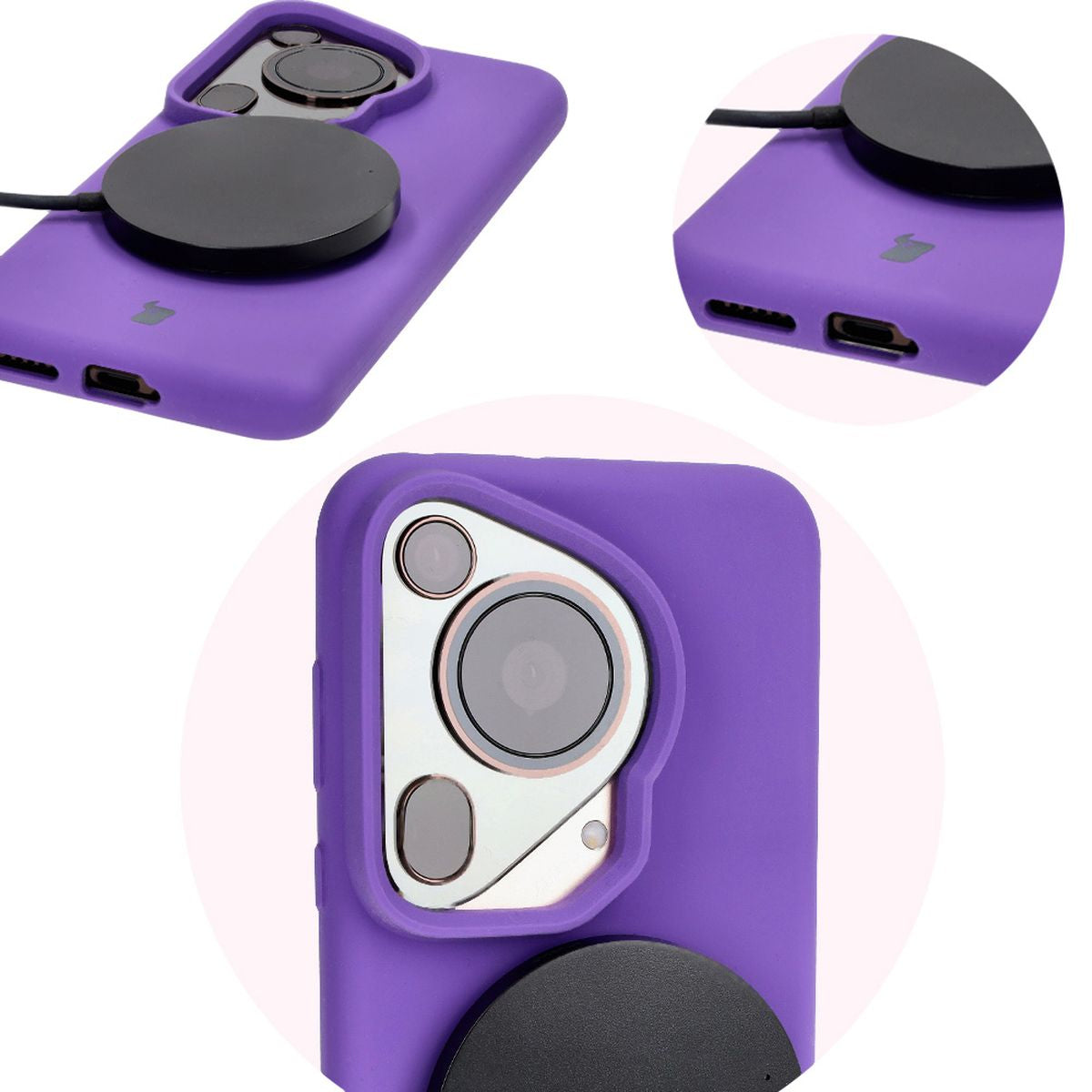 Silikon Handyhülle für Huawei Pura 70 Ultra, Bizon Soft Case, Violett