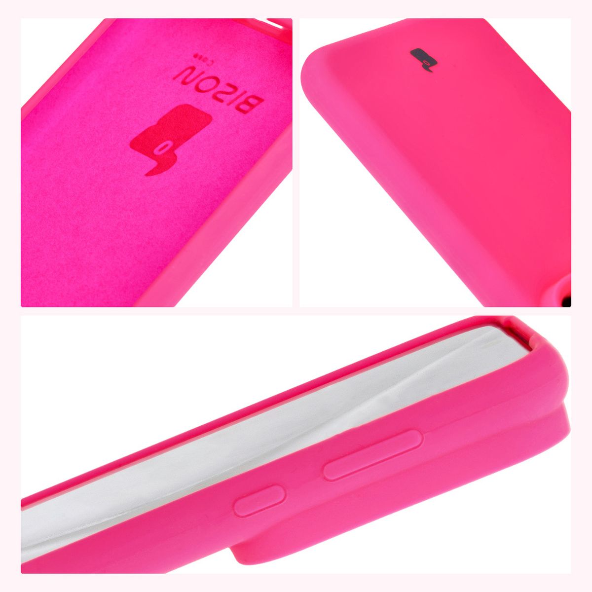 Silikon Handyhülle für Huawei Pura 70 Ultra, Bizon Soft Case, Neon-Pink