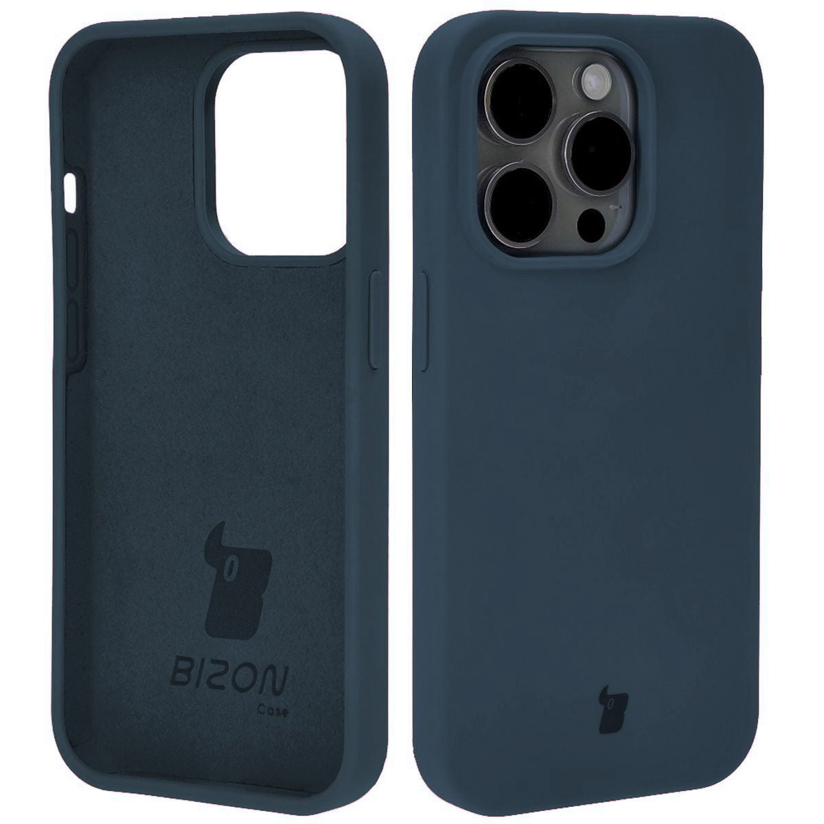 Silikon Handyhülle für iPhone 14 Pro, Bizon Soft Case, Dunkelblau
