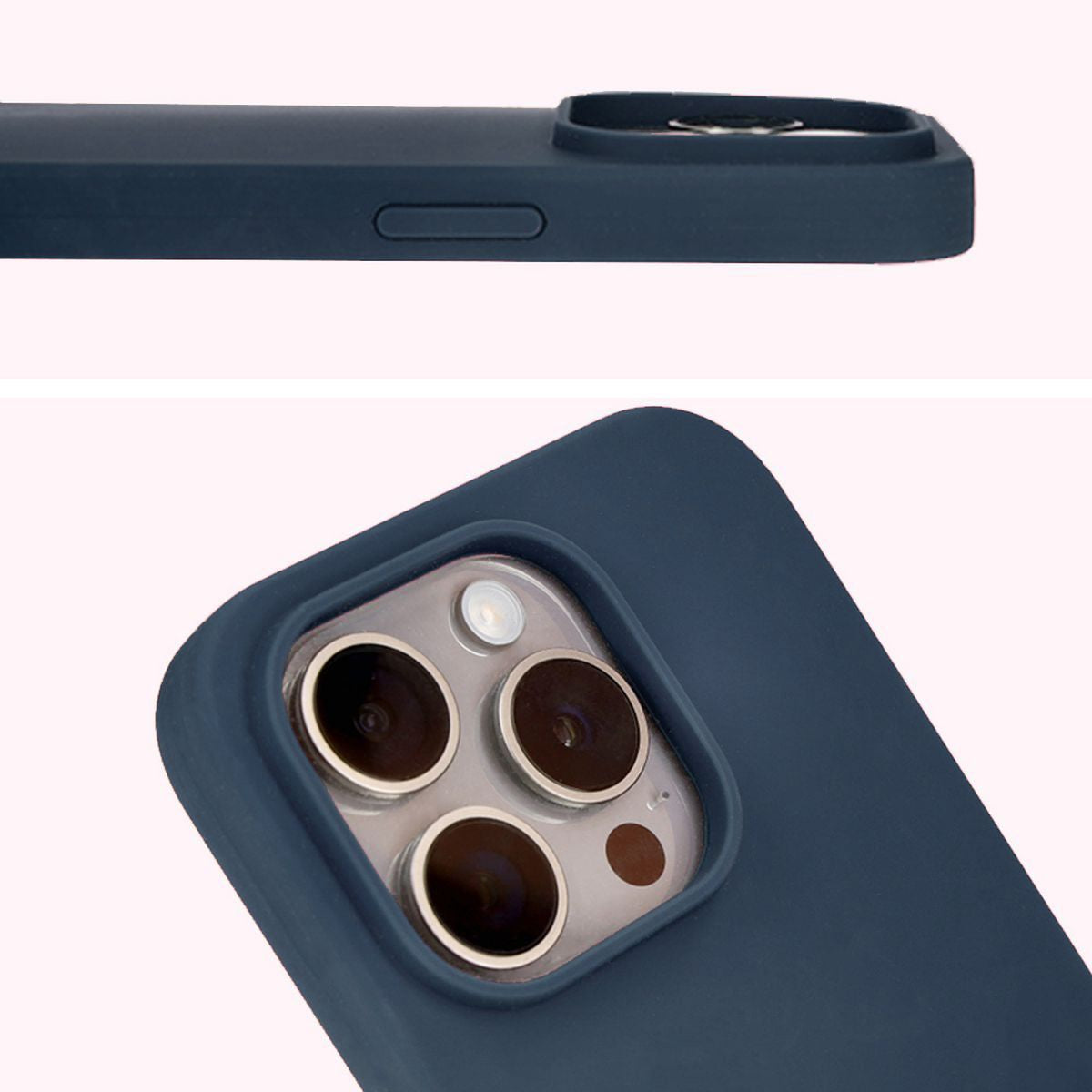 Silikon Handyhülle für iPhone 14 Pro, Bizon Soft Case, Dunkelblau