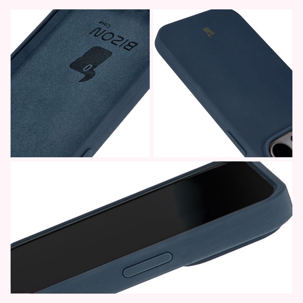 Silikon Handyhülle für iPhone 14 Pro, Bizon Soft Case, Dunkelblau