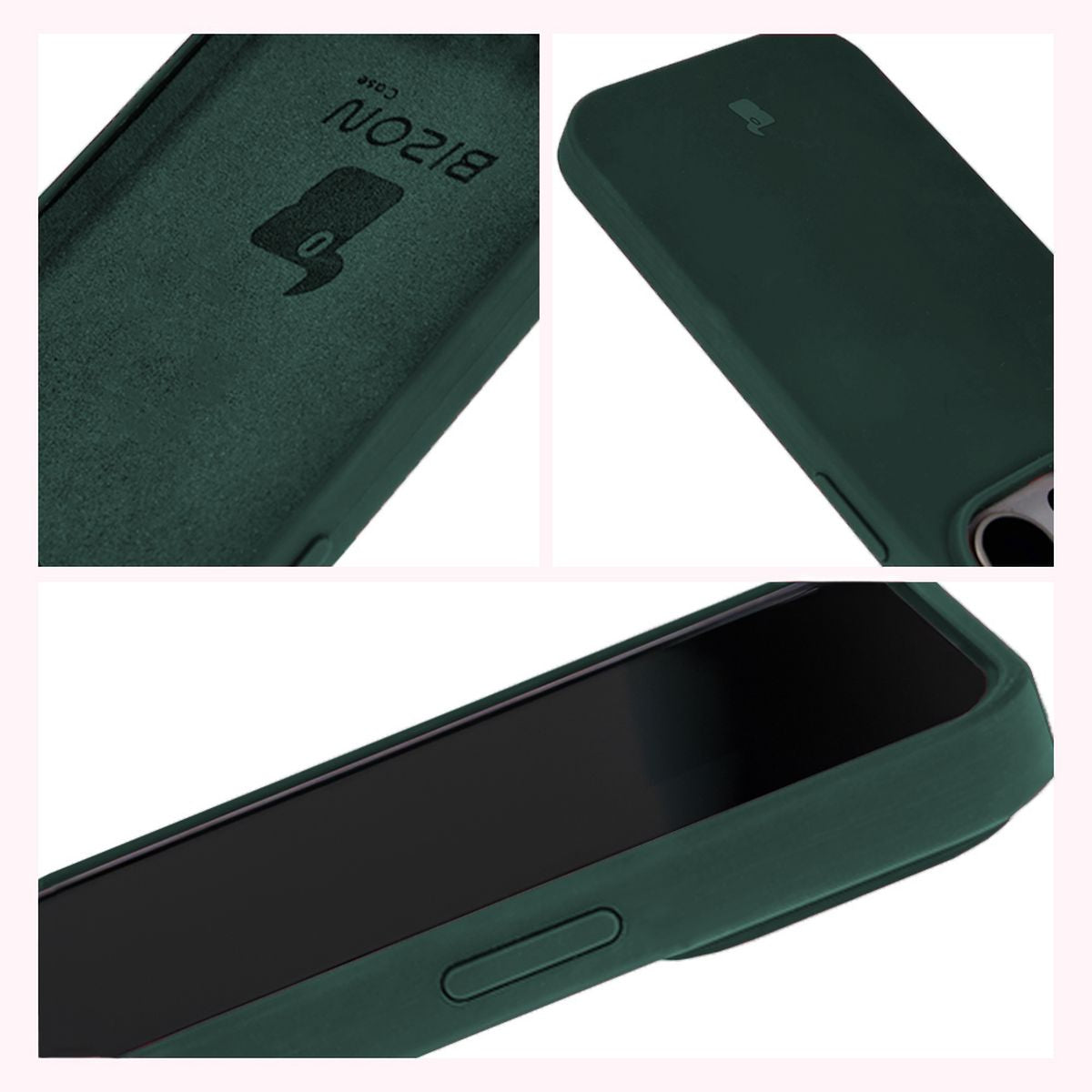 Silikon Schutzhülle für iPhone 14 Pro, Bizon Soft Case, Dunkelgrün