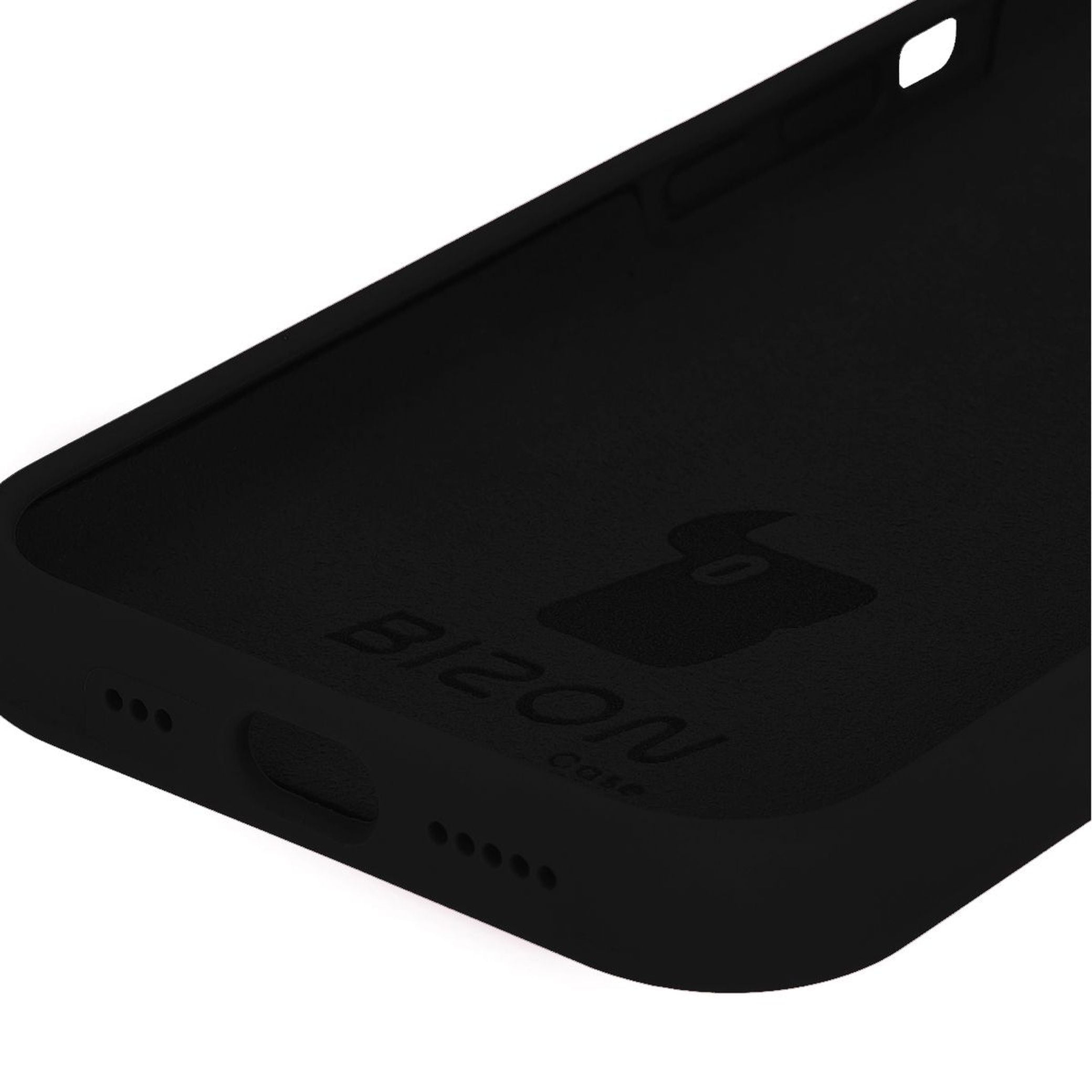 Silikon Handyhülle für iPhone 15, Bizon Soft Case, Schwarz