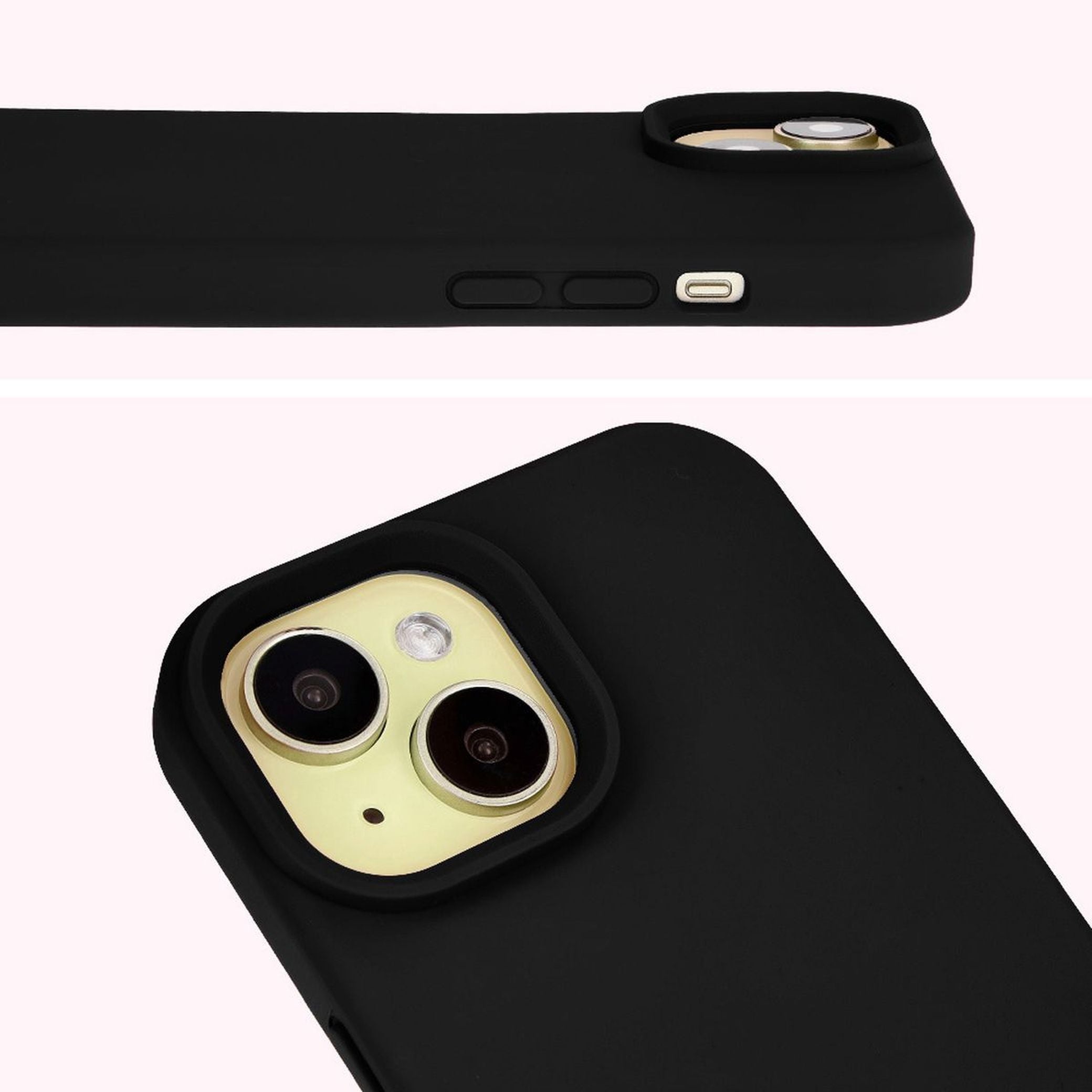 Silikon Handyhülle für iPhone 15, Bizon Soft Case, Schwarz