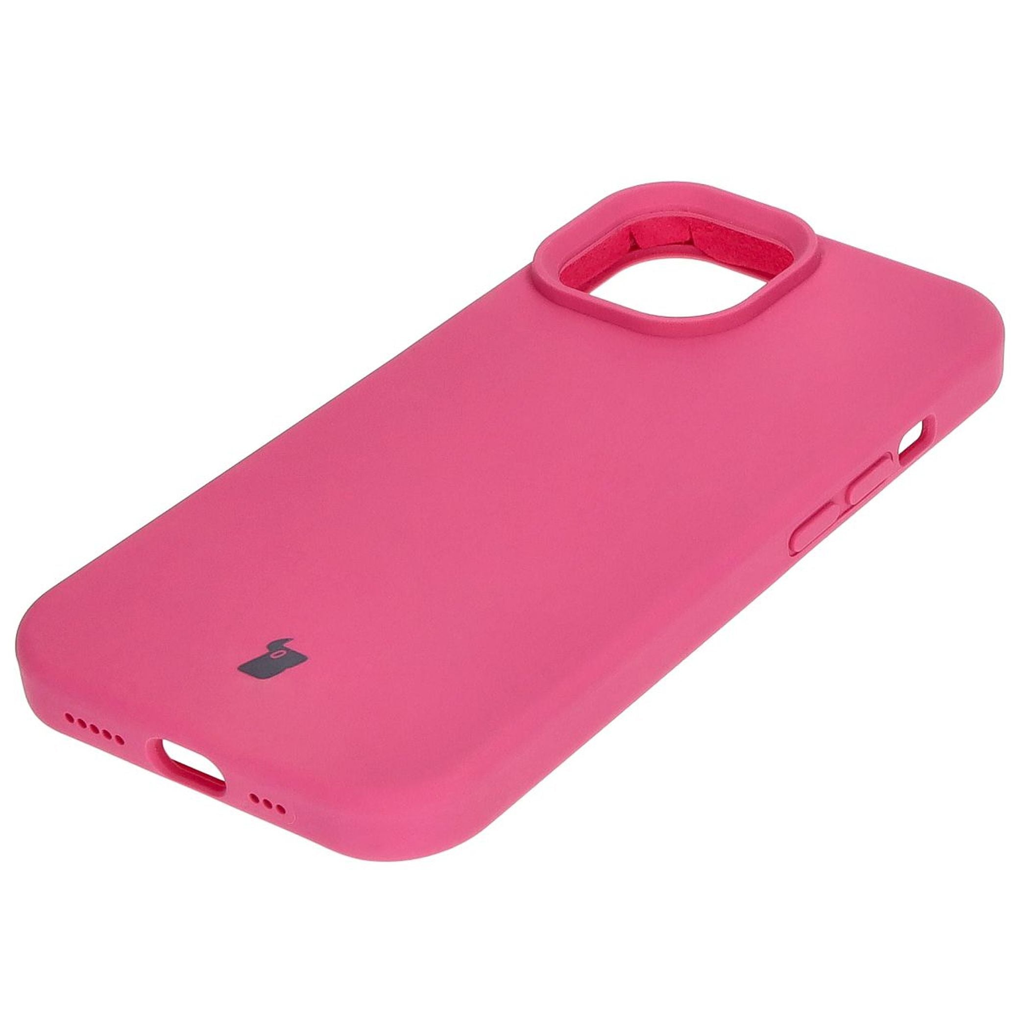 Silikon Handyhülle für iPhone 15, Bizon Soft Case, Dunkelpink