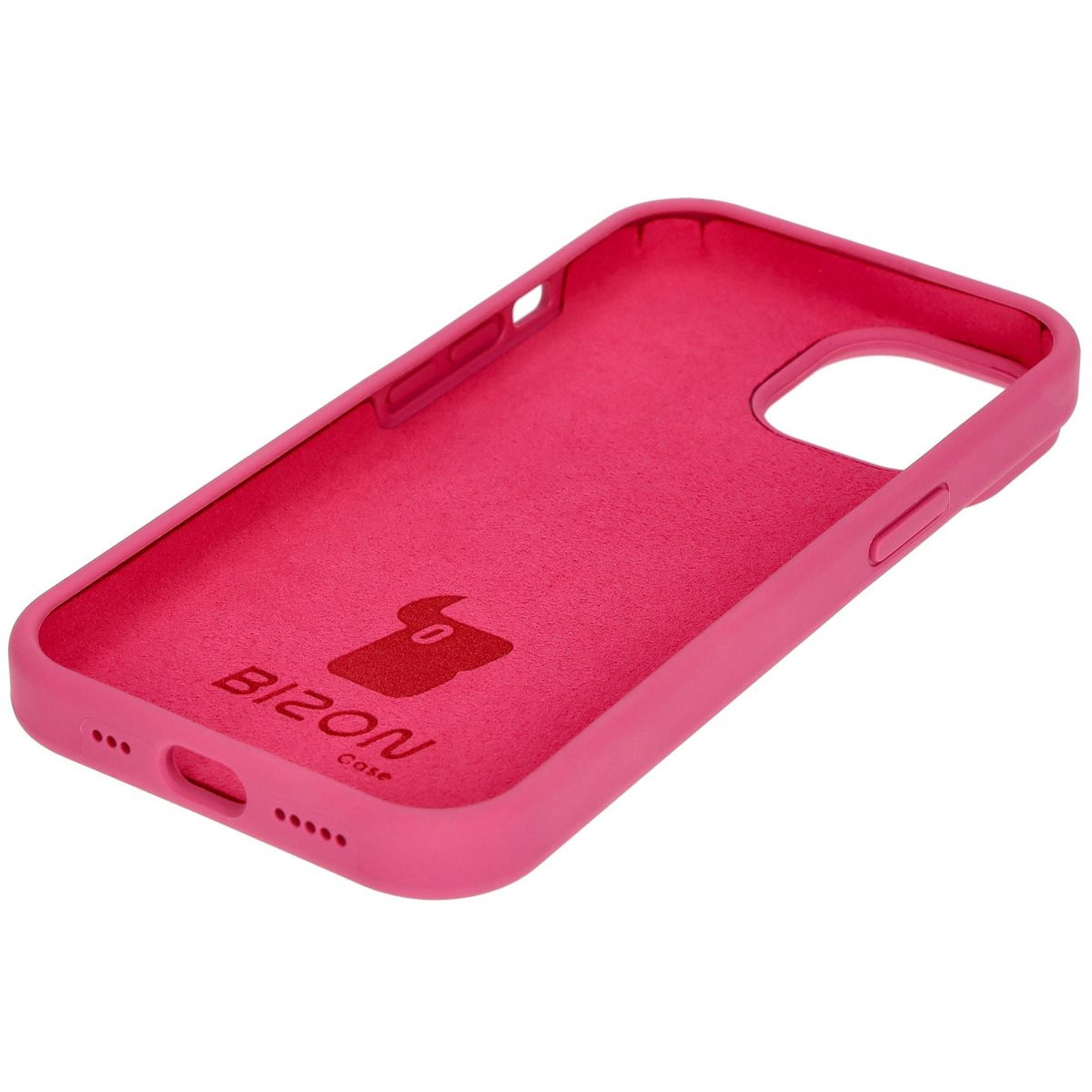 Silikon Handyhülle für iPhone 15, Bizon Soft Case, Dunkelpink