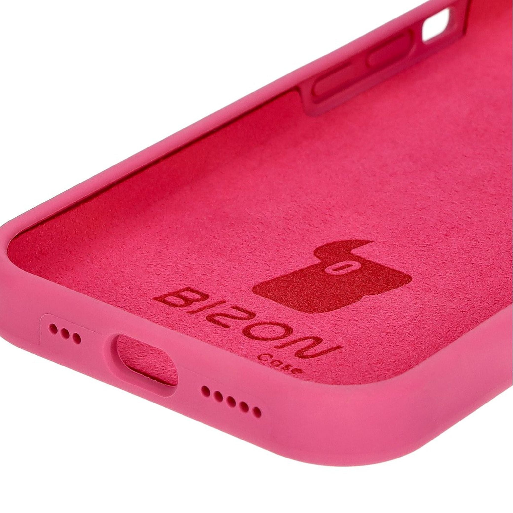Silikon Handyhülle für iPhone 15, Bizon Soft Case, Dunkelpink