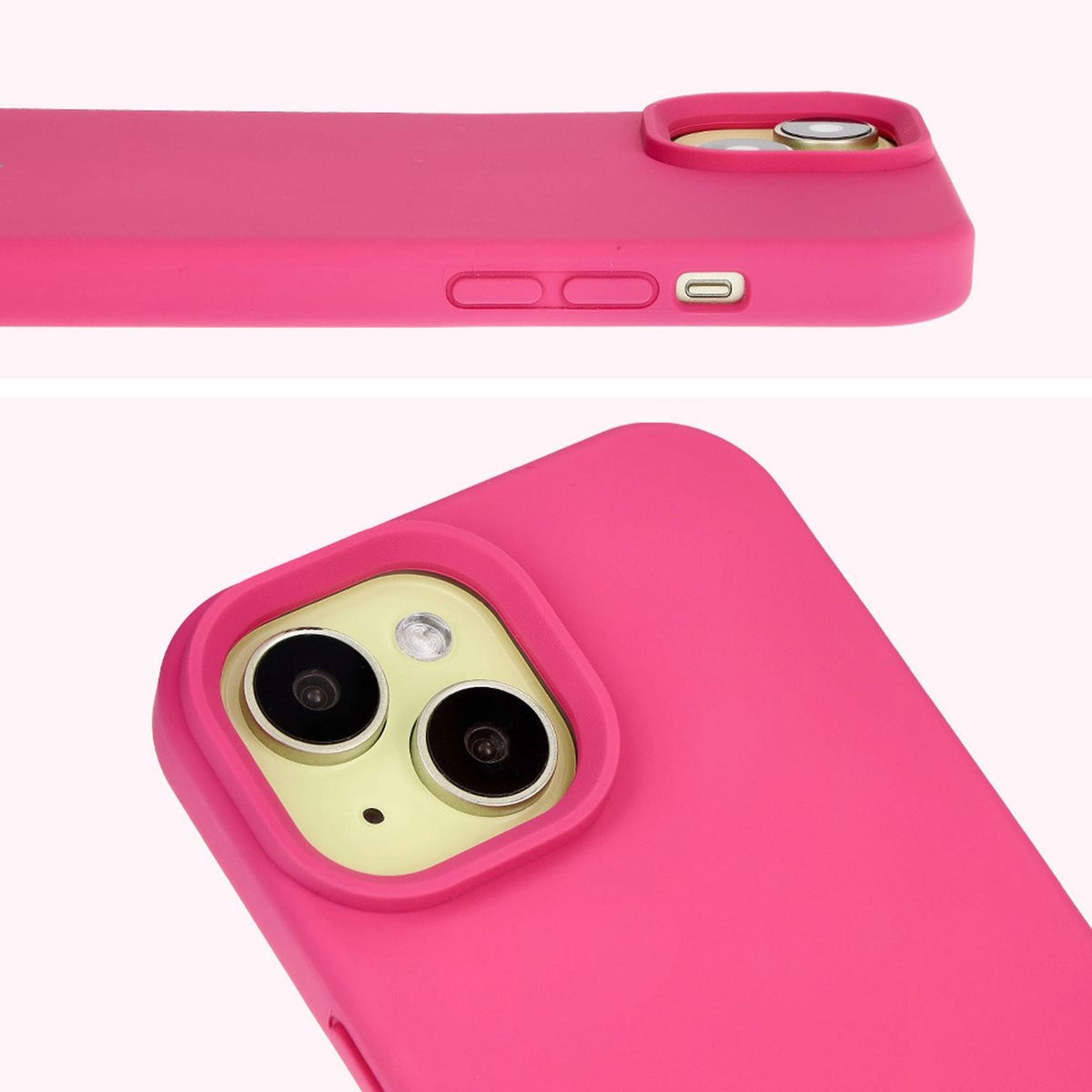 Silikon Handyhülle für iPhone 15, Bizon Soft Case, Dunkelpink