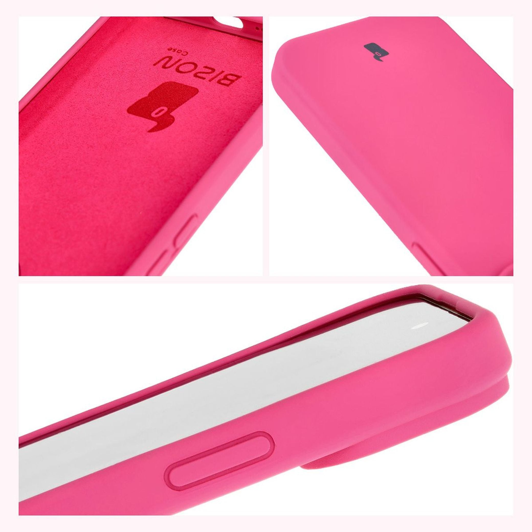 Silikon Handyhülle für iPhone 15, Bizon Soft Case, Dunkelpink