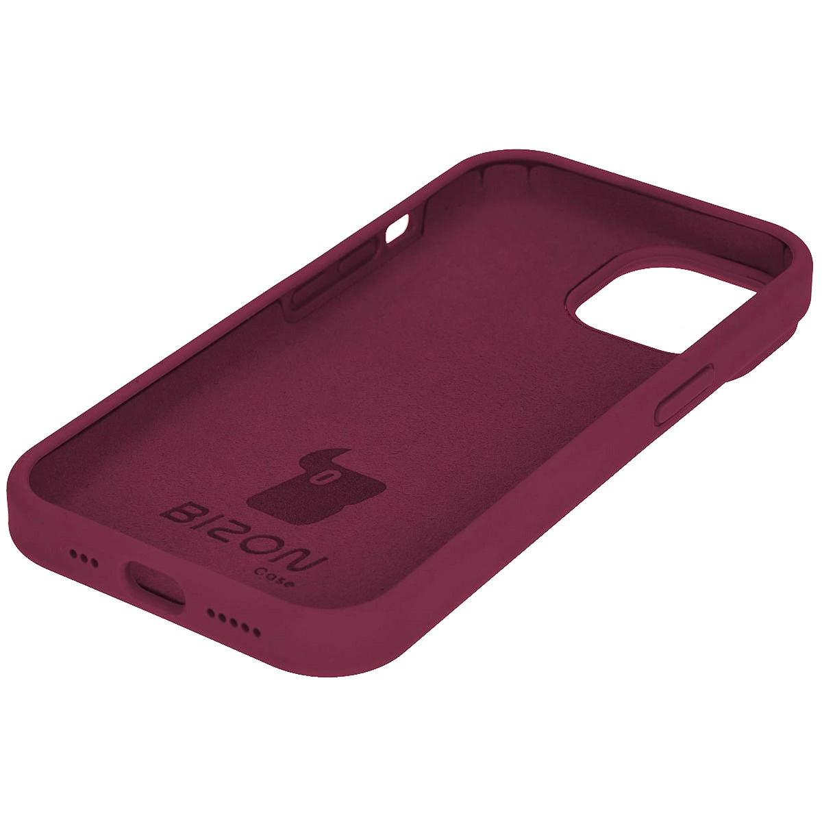 Silikon Handyhülle für Apple iPhone 15, Bizon Soft Case, Pflaumenfarbe