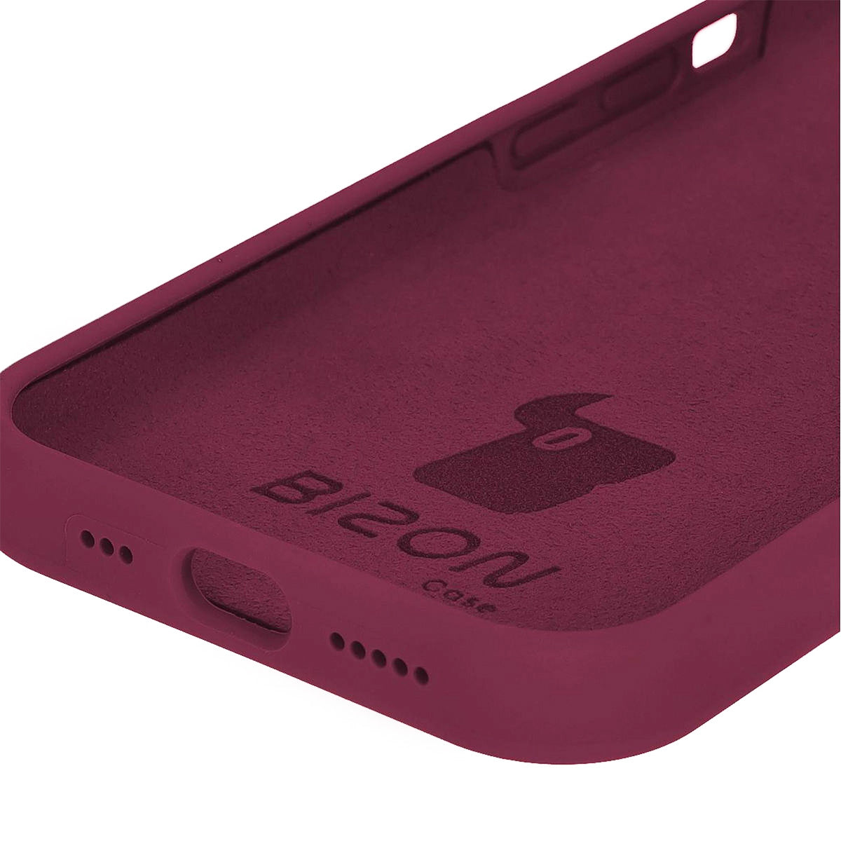 Silikon Handyhülle für Apple iPhone 15, Bizon Soft Case, Pflaumenfarbe