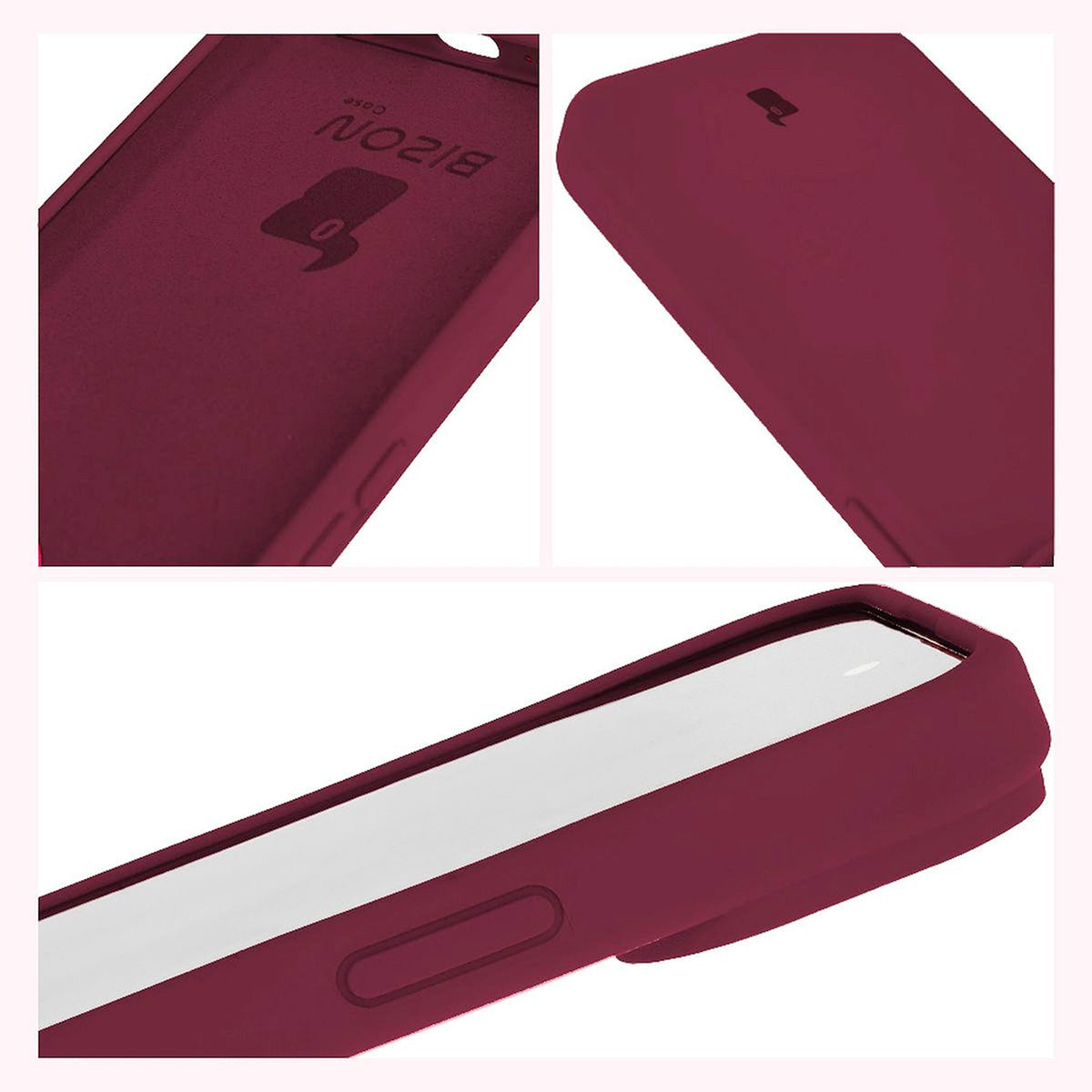 Silikon Handyhülle für Apple iPhone 15, Bizon Soft Case, Pflaumenfarbe