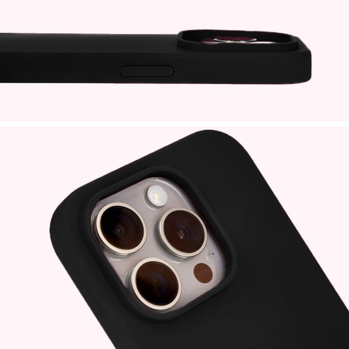 Silikon Schutzhülle für iPhone 15 Pro, Bizon Soft Case, Schwarz
